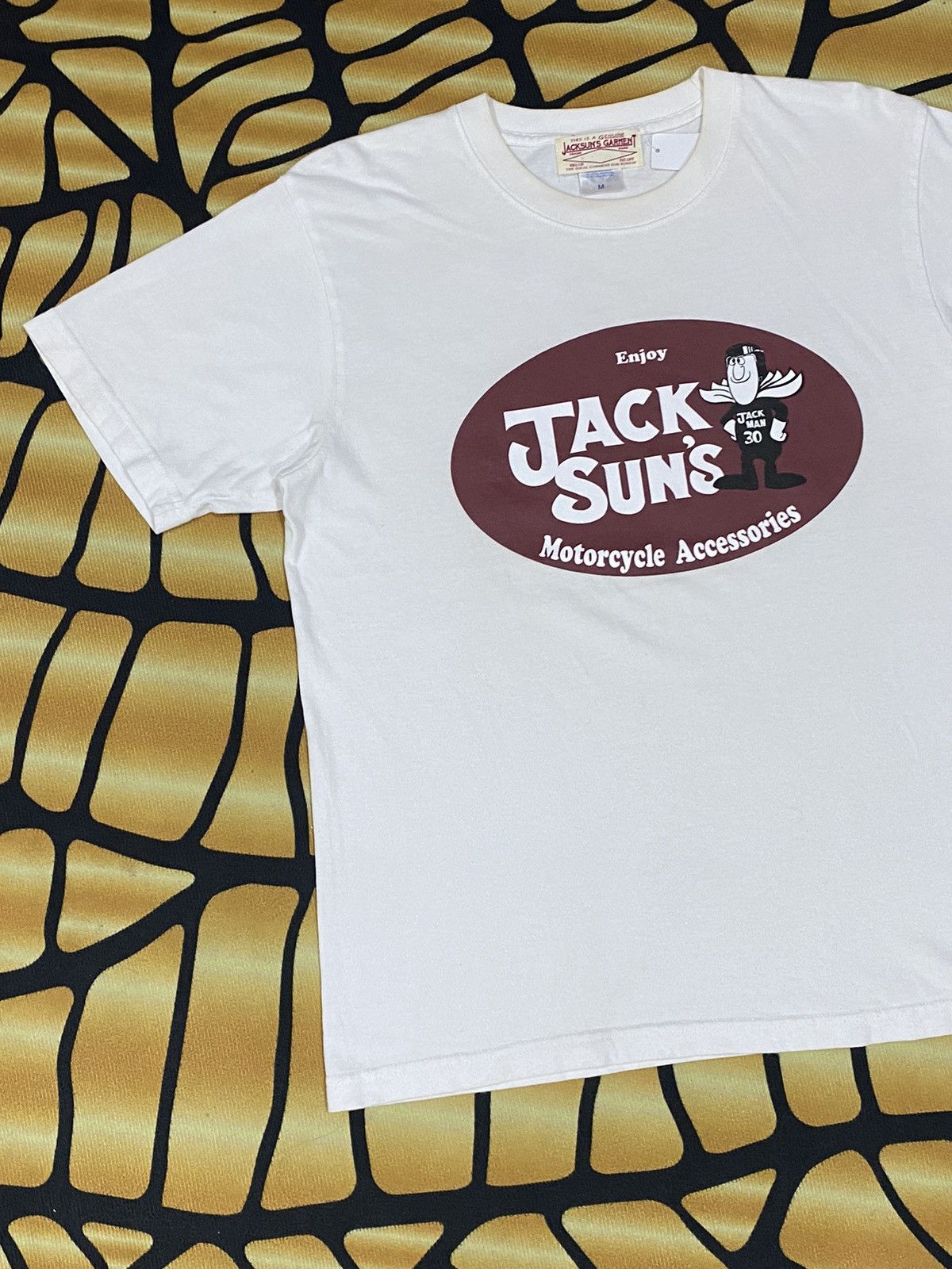 Vintage RARE VINTAGE Y2K JACK SUNS MOTORCYCLE WHITE TEE Size US M / EU 48-50 / 2 - 3 Thumbnail