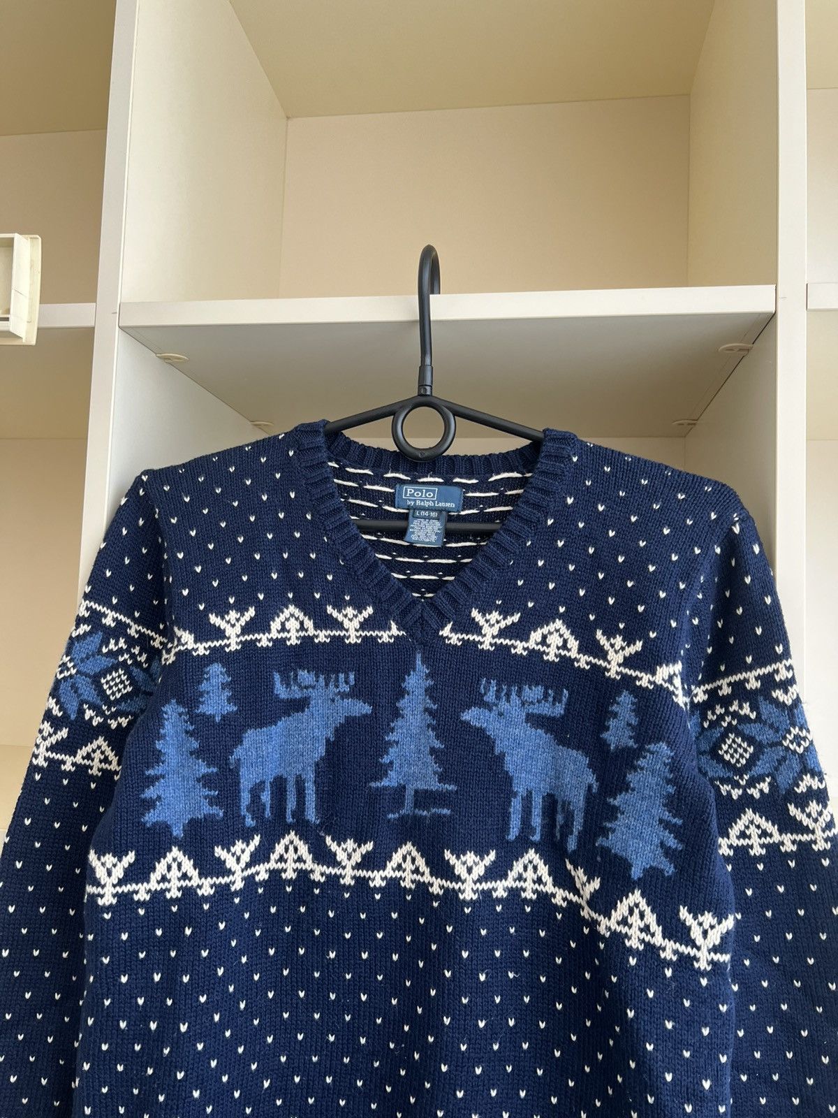Polo Ralph Lauren Vintage Polo Ralph Lauren Knit Sweater Moose RARE Size XS Size US XS / EU 42 / 0 - 2 Thumbnail