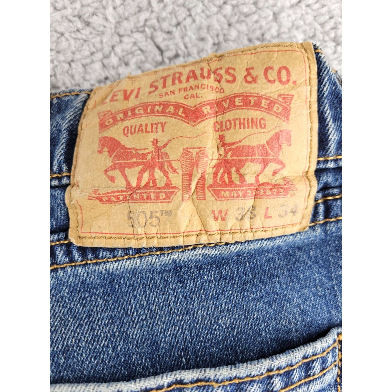 Levi's Levi's 505 Jeans Men 38x33 Straight Blue Size US 38 / EU 54 - 5 Thumbnail
