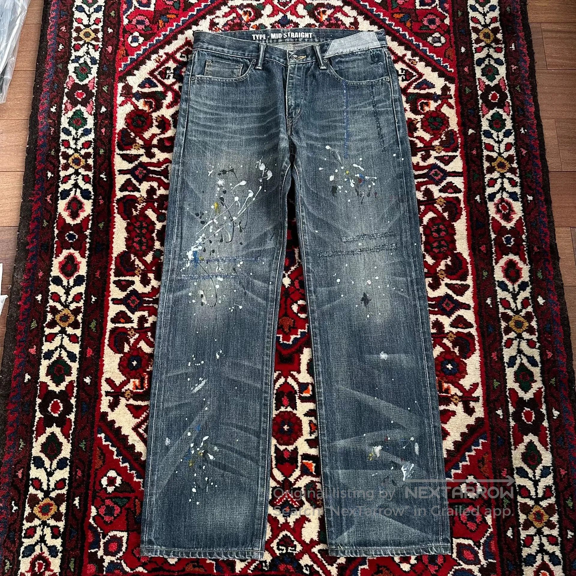 Neighborhood neighborhood splatter denim pants mid size. Size US 32 / EU 48 - 1 Thumbnail