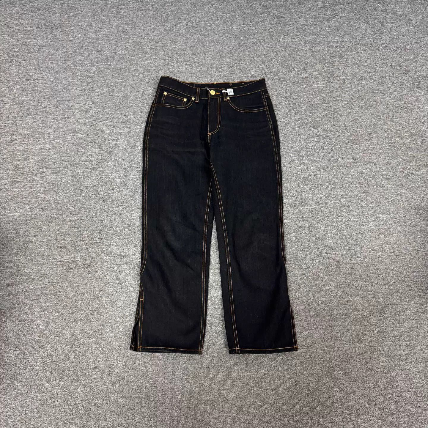 Burberry Burberry navy blue topstitch flared jeans hem slit 26 99new Size 26" / US 2 / IT 38 - 2 Thumbnail