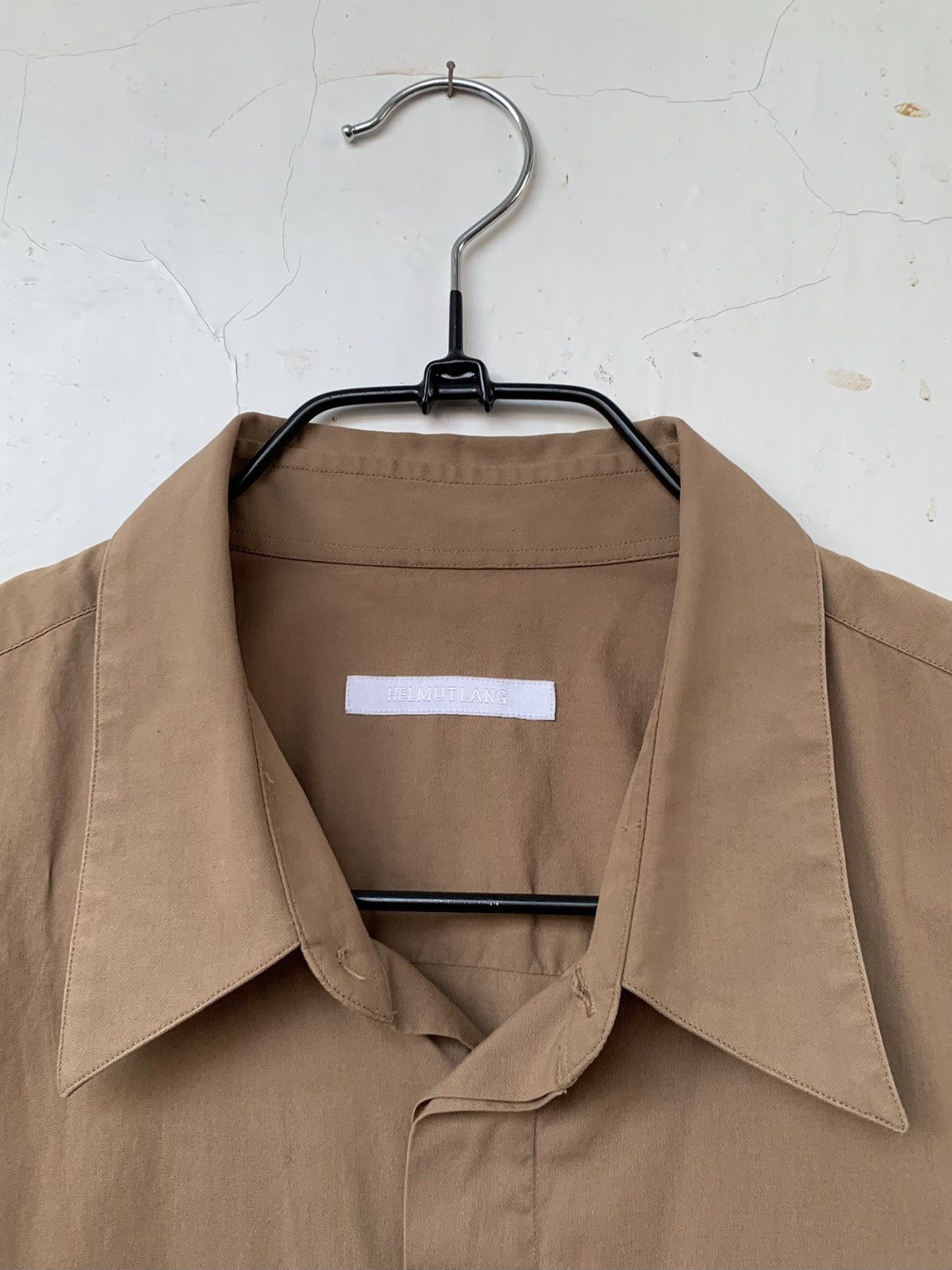 Helmut Lang 🧿archive hidden buttons office shirt brown Size US L / EU 52-54 / 3 - 2 Thumbnail