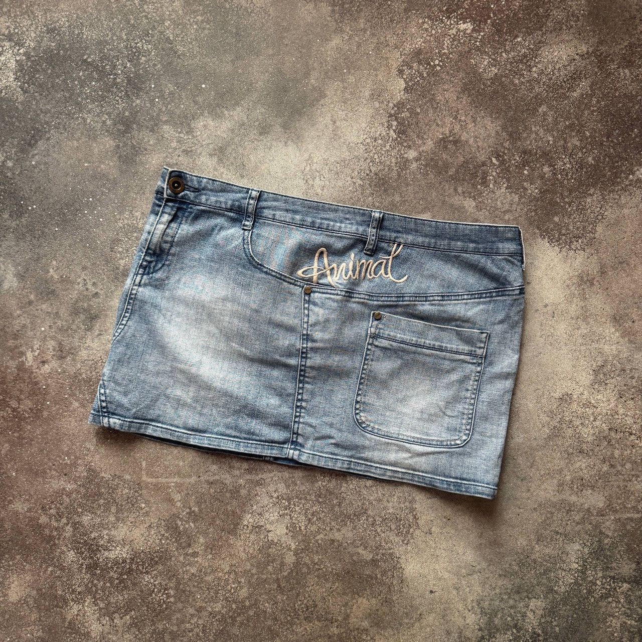 If Six Was Nine Animal Vintage Y2K Super Sexy Glam Washed Mini Skirt Size 31" - 2 Thumbnail