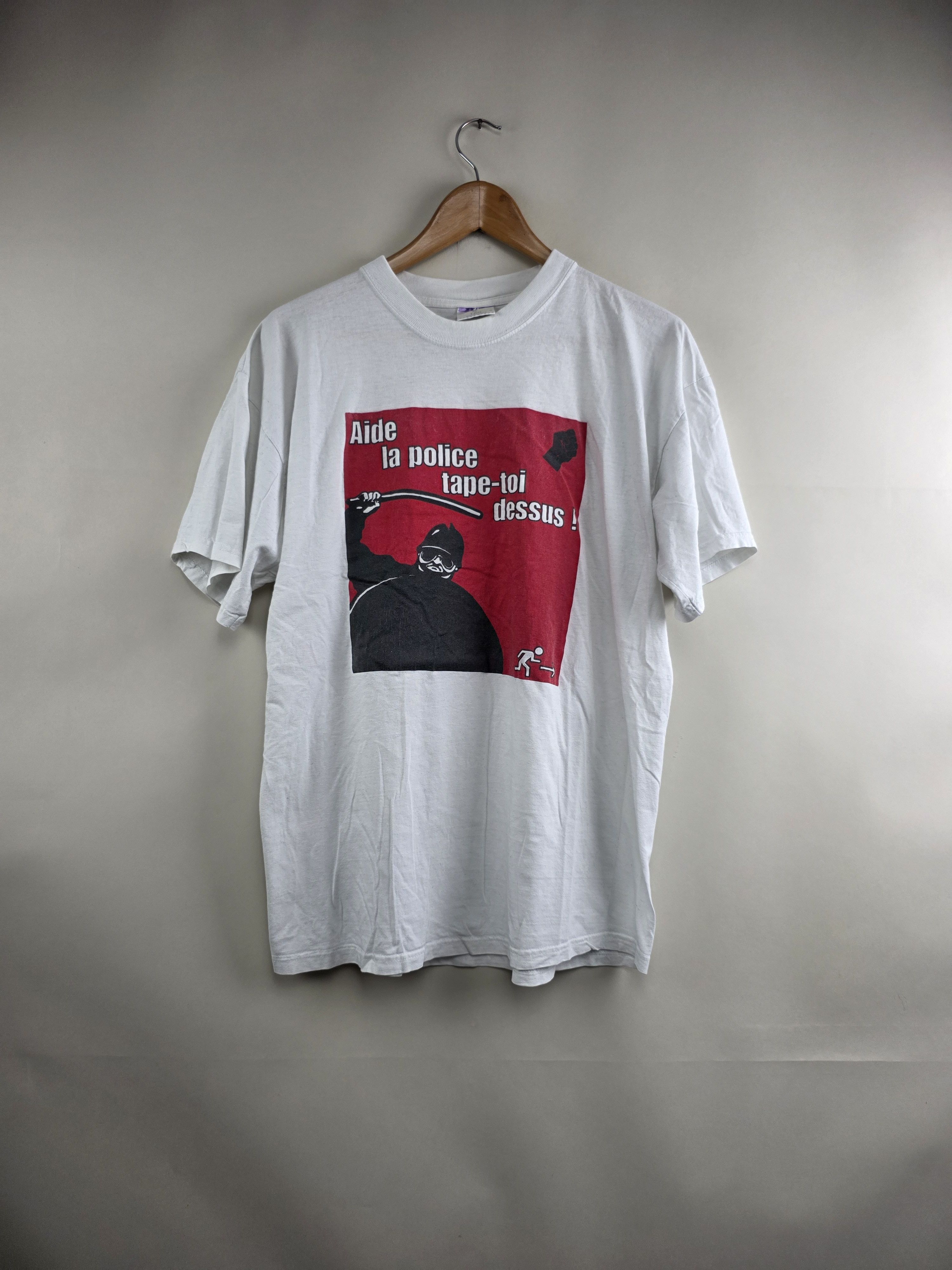 Band Tees × Vintage 90s ACAB Help the Police : Hit yourself XL 21.5" 27.5" Size US XL / EU 56 / 4 - 7 Thumbnail