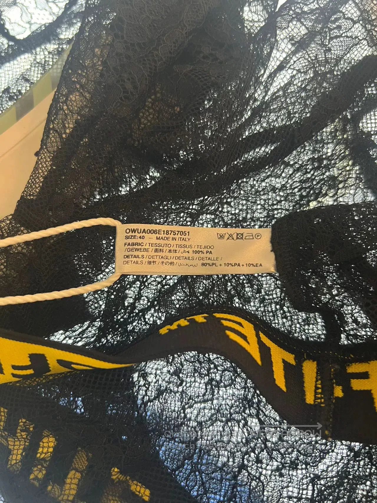 Japanese Brand Off-White Full Lace Base Layer Set. Size M / US 6-8 / IT 42-44 - 4 Thumbnail
