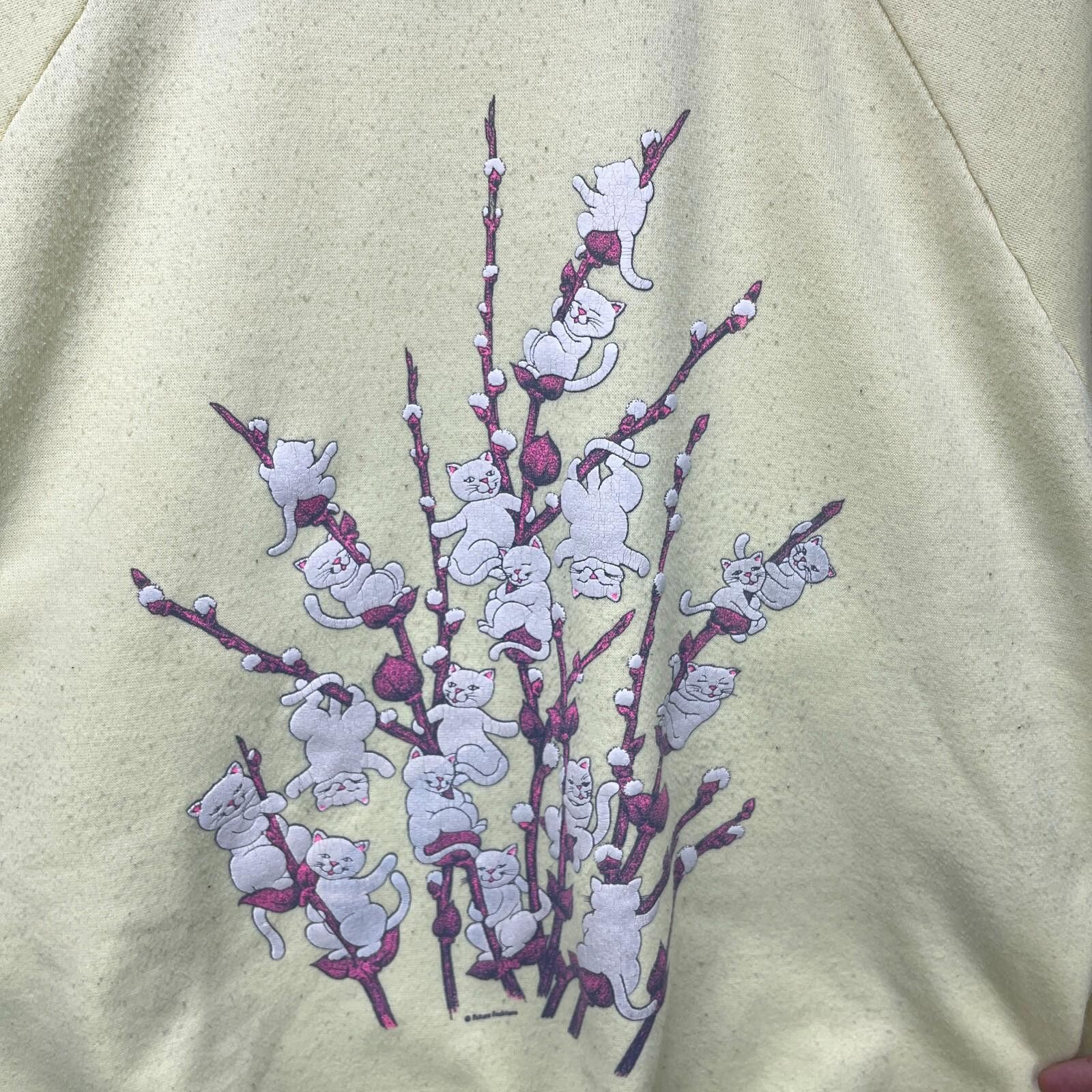 Vintage Vintage 90s Cat Art Cute Animal Nature Sweatshirt Large Size US L / EU 52-54 / 3 - 4 Thumbnail