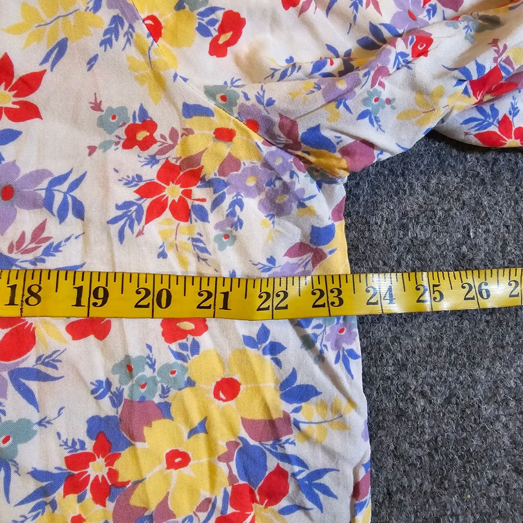 CO Jones & Co Top Womens 1X White Yellow Floral V Neck Peasant 3/4 Sleeve Casual Shirt Womens (Plus) Size XL / US 12-14 / IT 48-50 - 5 Thumbnail