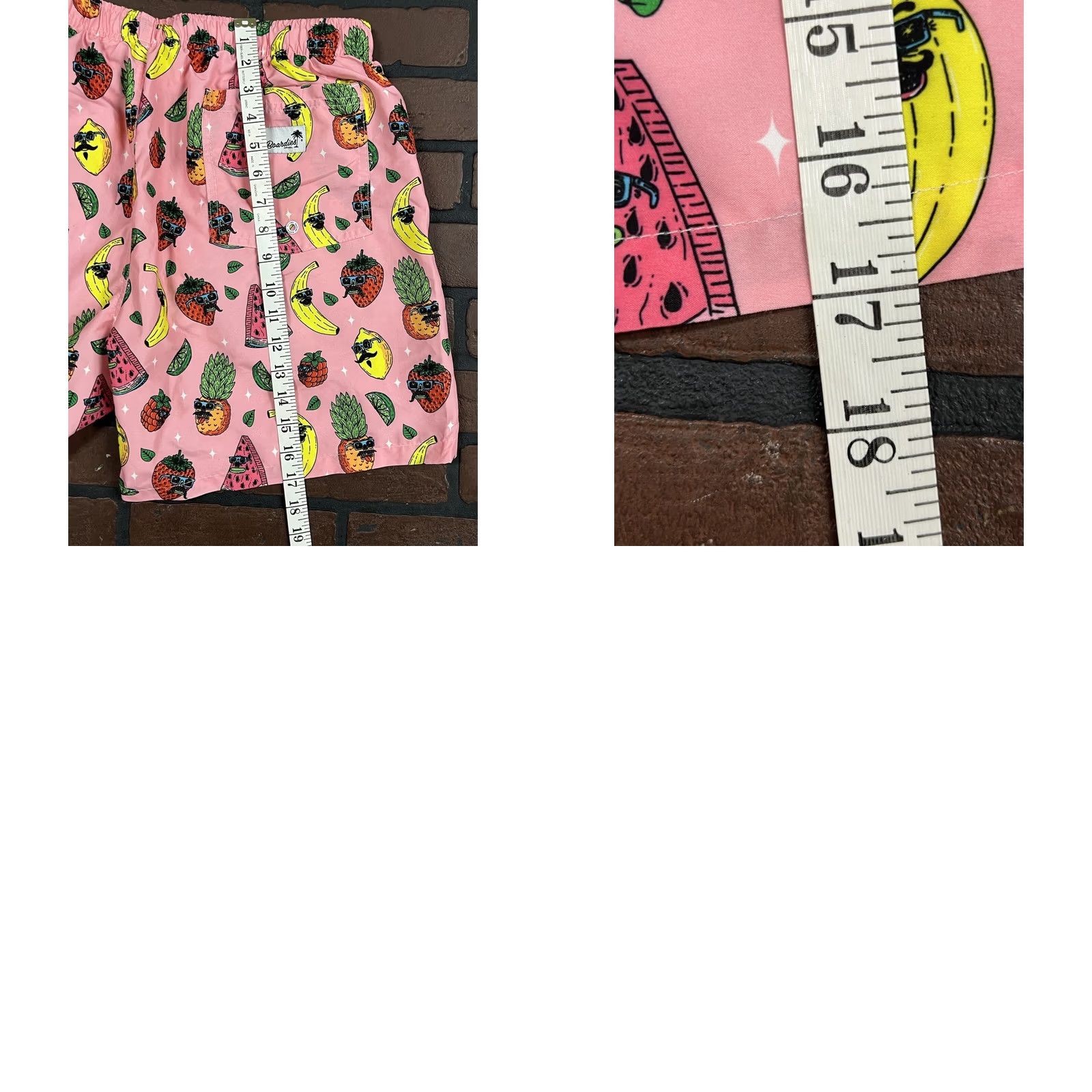 Vintage Trunks Men XL Swim Trunks Shorts Pink Tropical Cocktail Beach Breathable Drawstring Lined Polyester Size US 36 / EU 52 - 8 Thumbnail
