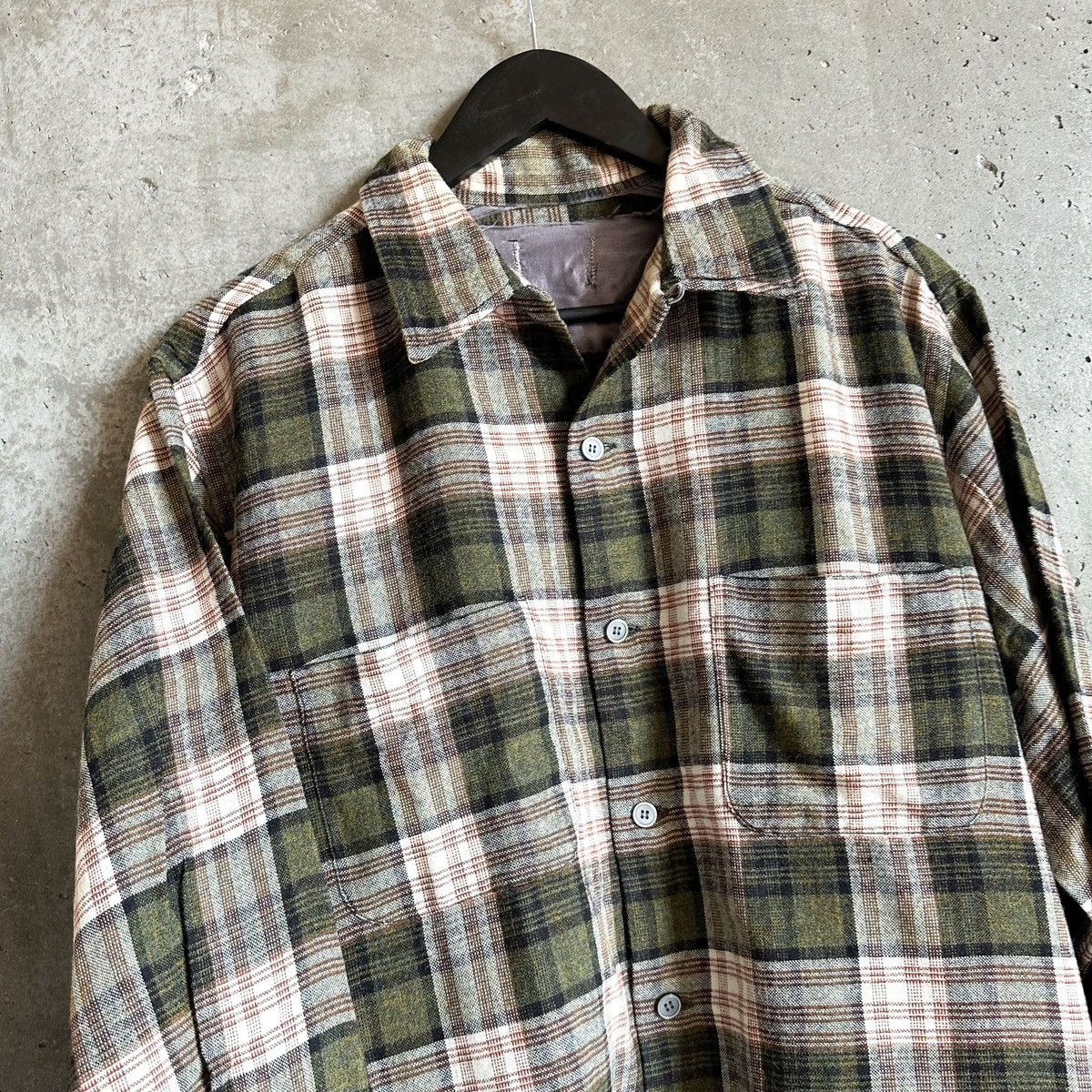 Vintage Vintage 60’s Plaid Button Up Flannel Shirt Size US L / EU 52-54 / 3 - 2 Thumbnail