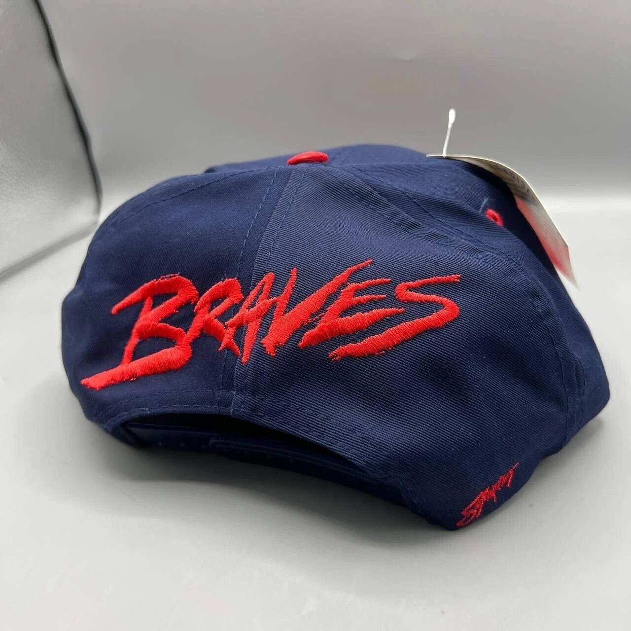 Signatures × Vintage Atlanta Braves Hat Men Blue Red Signatures MLB Snap Back Cap Size ONE SIZE - 6 Thumbnail