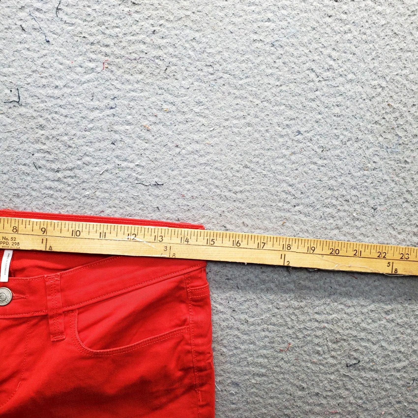 Loft LOFT Ann Taylor Jeans Womens Red Denim Low Rise Stretch Skinny Leg Size 0 Size 25" / US 0 / IT 36 - 6 Thumbnail
