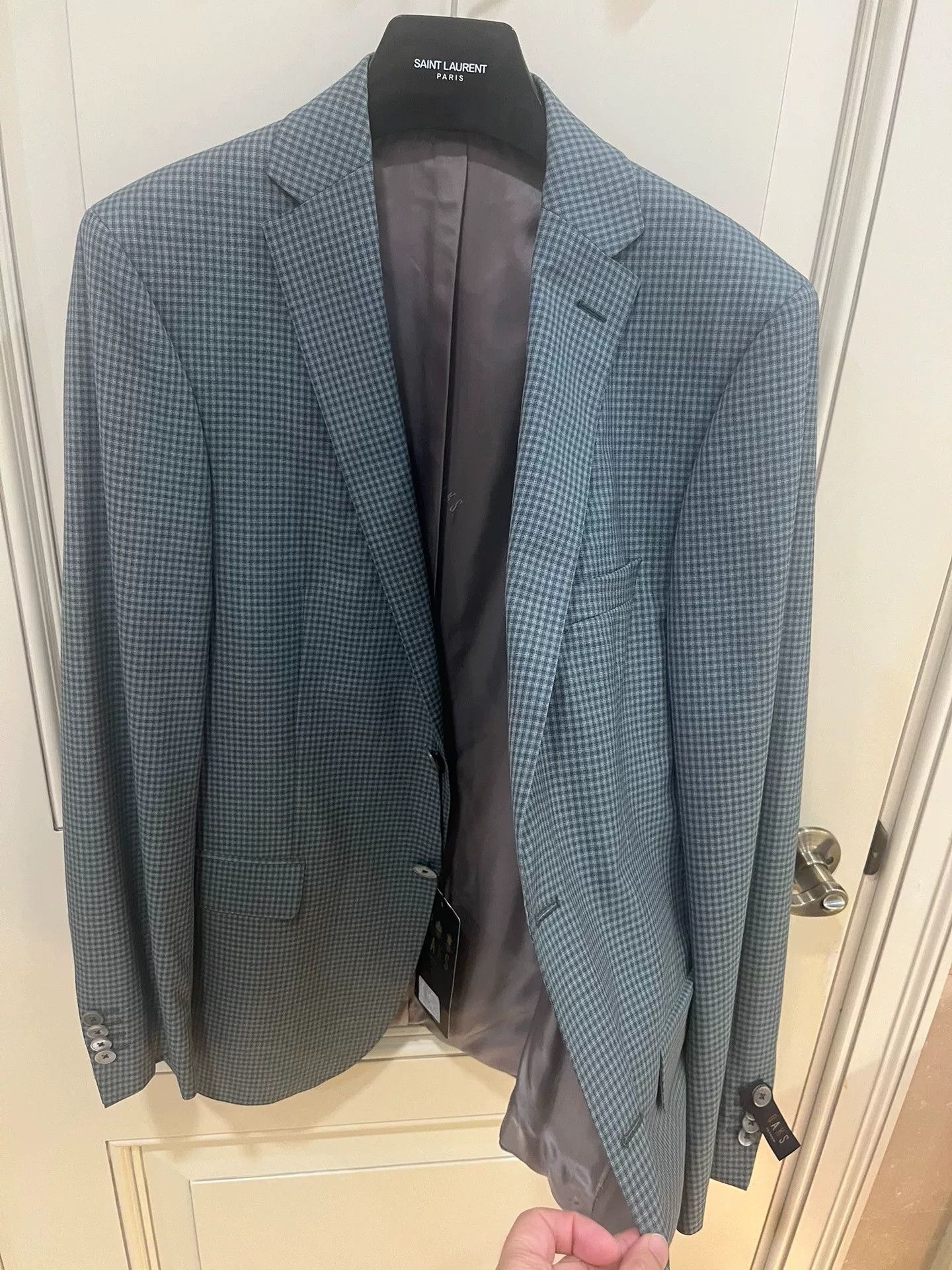 DAKS Daks London Green Wool Check Suit Size US S / EU 44-46 / 1 - 8 Thumbnail