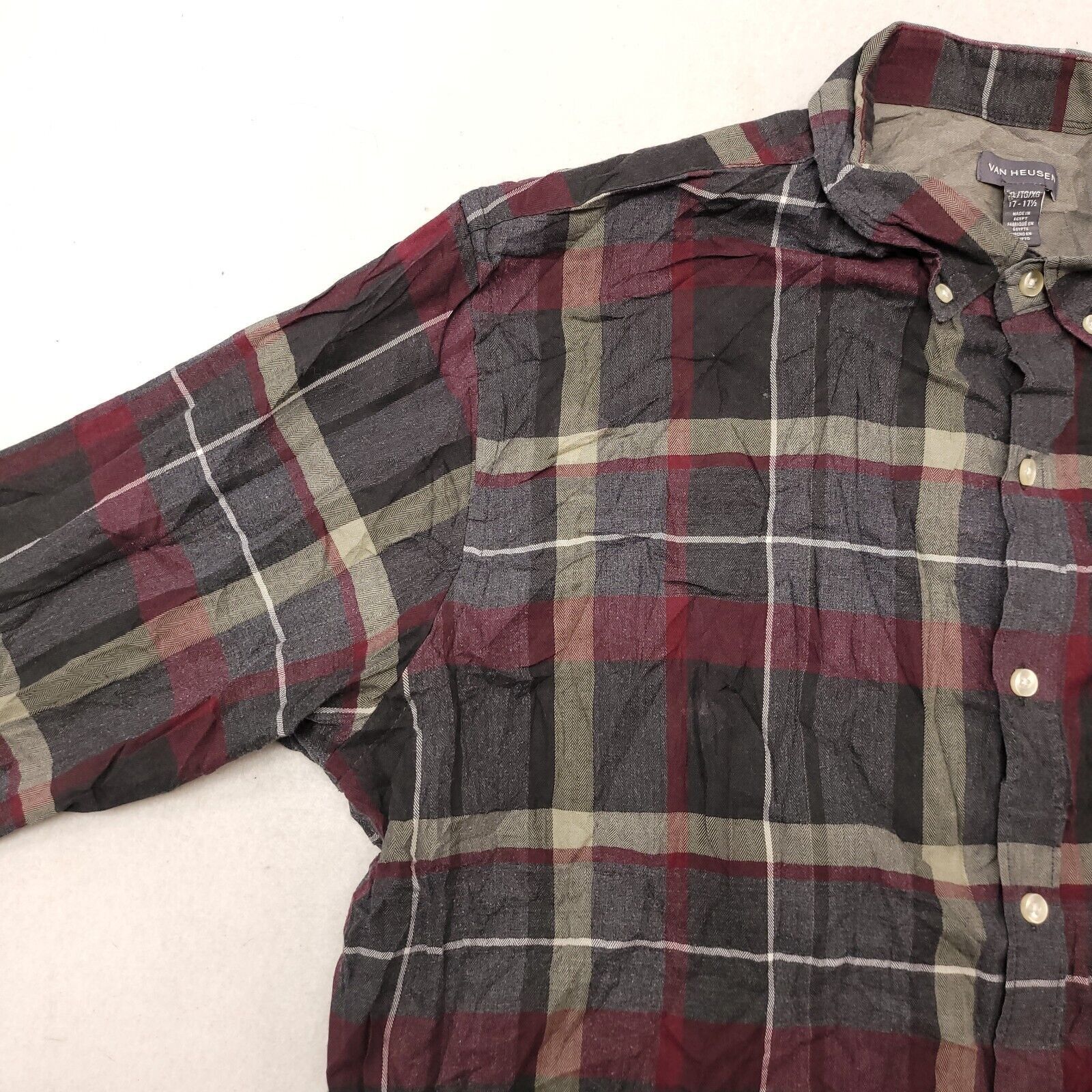 Van Heusen Van Heusen Madras Flannel Button Up Shirt Mens Size XL Gray Size US XL / EU 56 / 4 - 4 Thumbnail