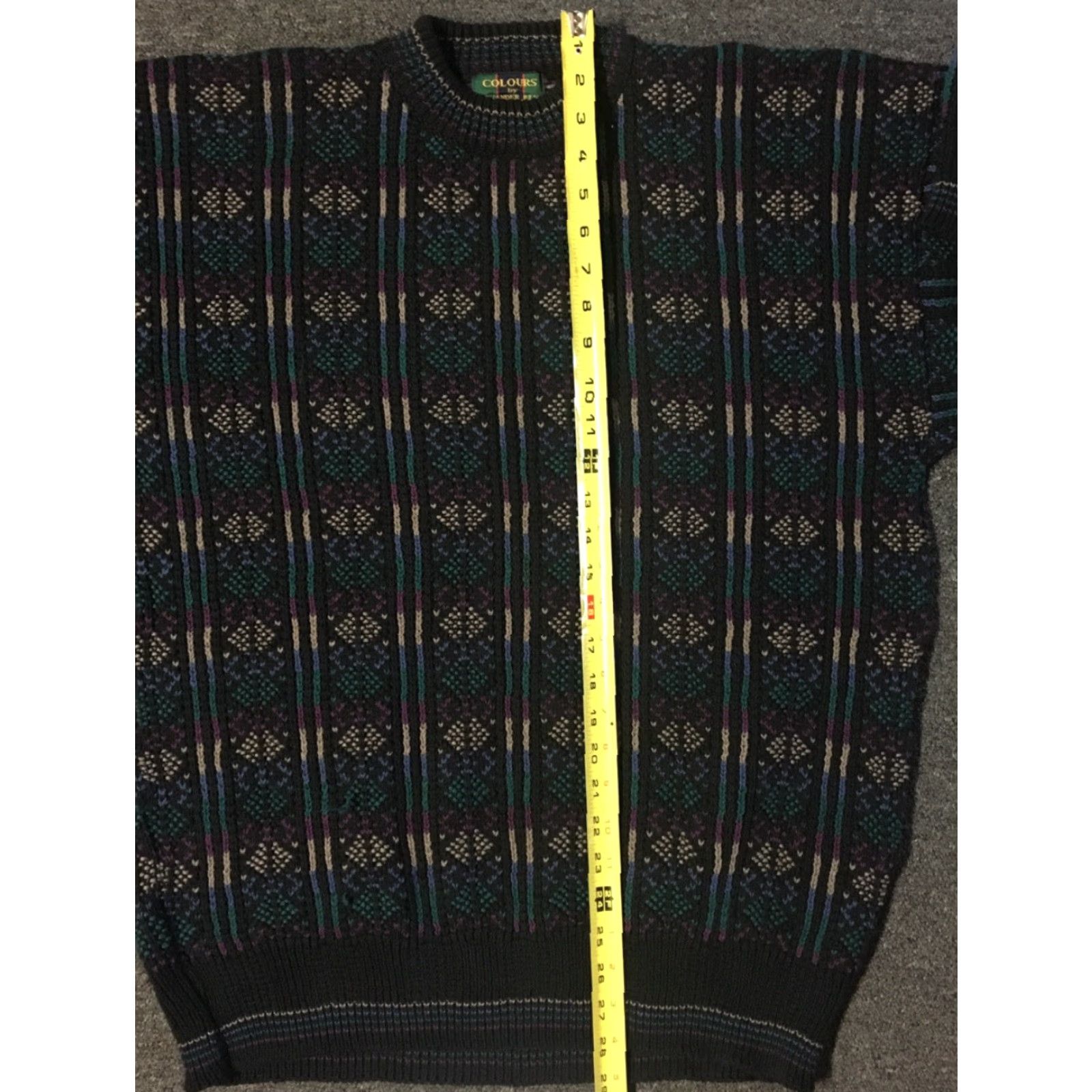 Alexander Julian VINTAGE 90s Knit Striped Sweater XL USA Alexander Julian Men Pullover Black Abstract Geometric Art Size US XL / EU 56 / 4 - 7 Thumbnail