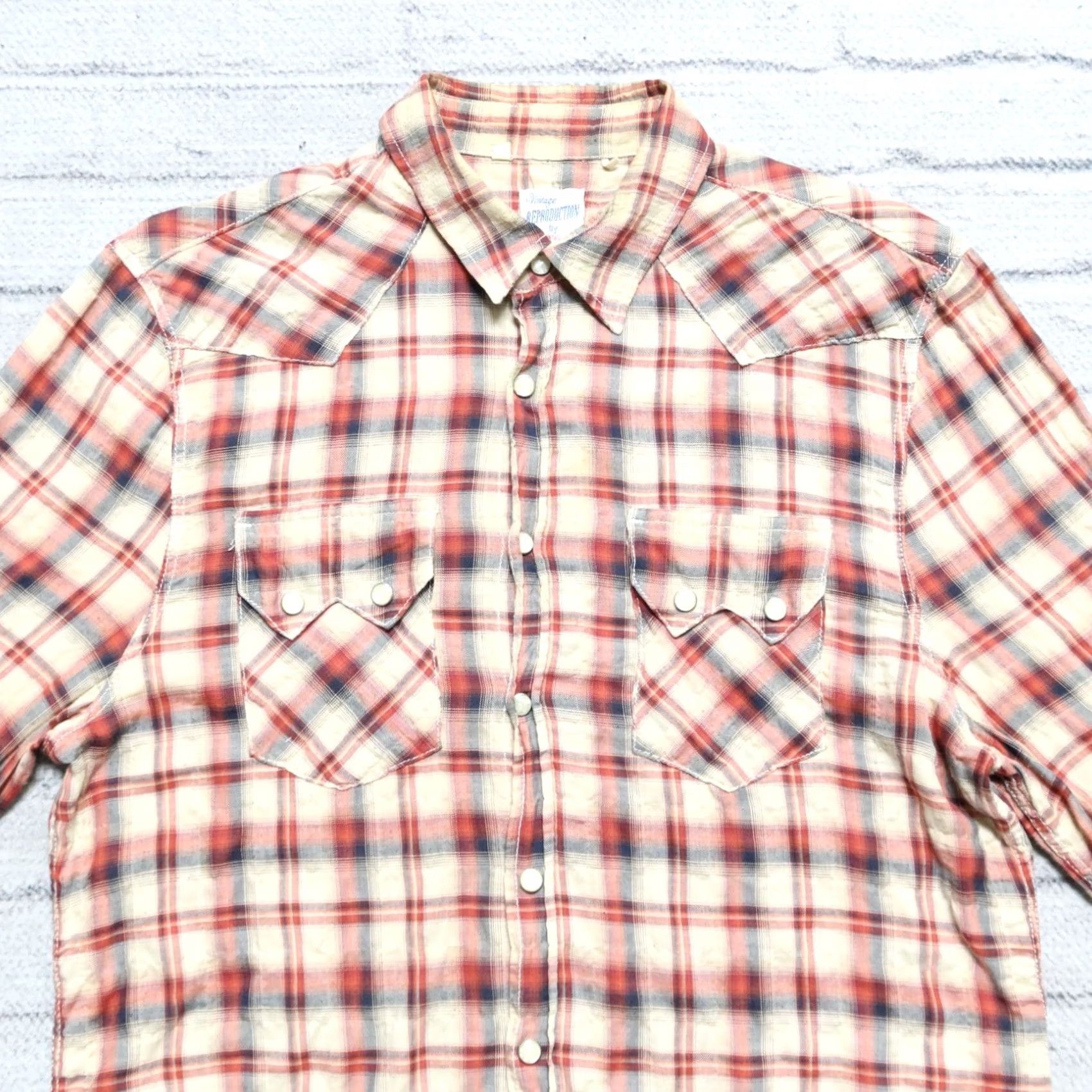 Levi's Levis Vintage Clothing Saw Tooth Plaid Western Shirt S Red Mens XS? Size US S / EU 44-46 / 1 - 3 Thumbnail