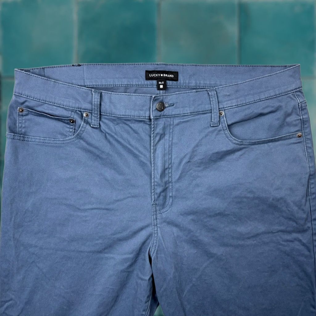 Lucky Brand Pants Mens 38x32 Blue 410 Athletic Straight Chino 7mp10072, Men's