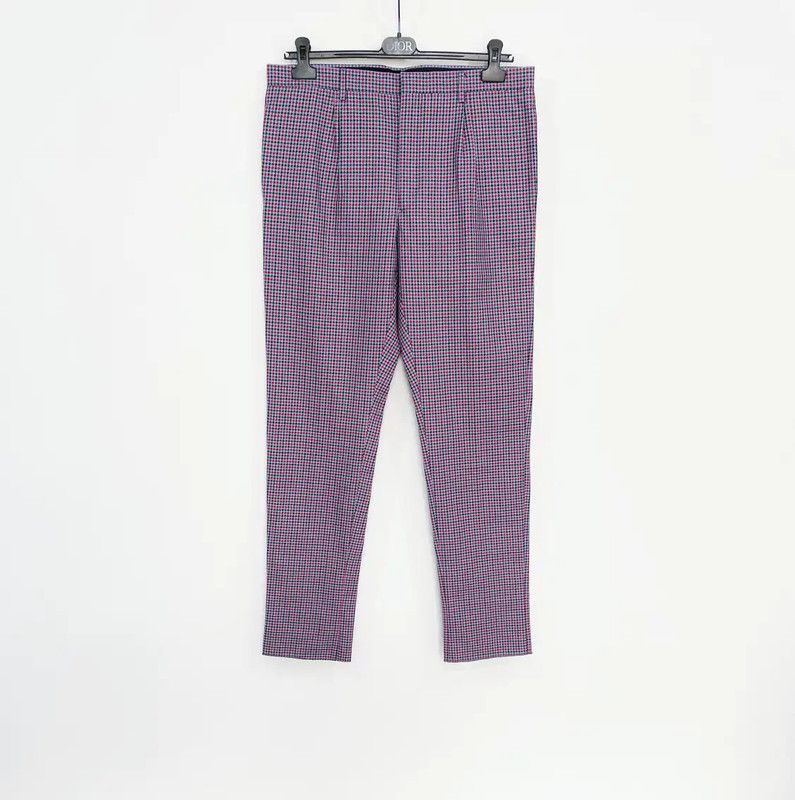 Prada Prada XL Purple Wool Checkered Trousers Size US 44 / EU 60 - 1 Thumbnail