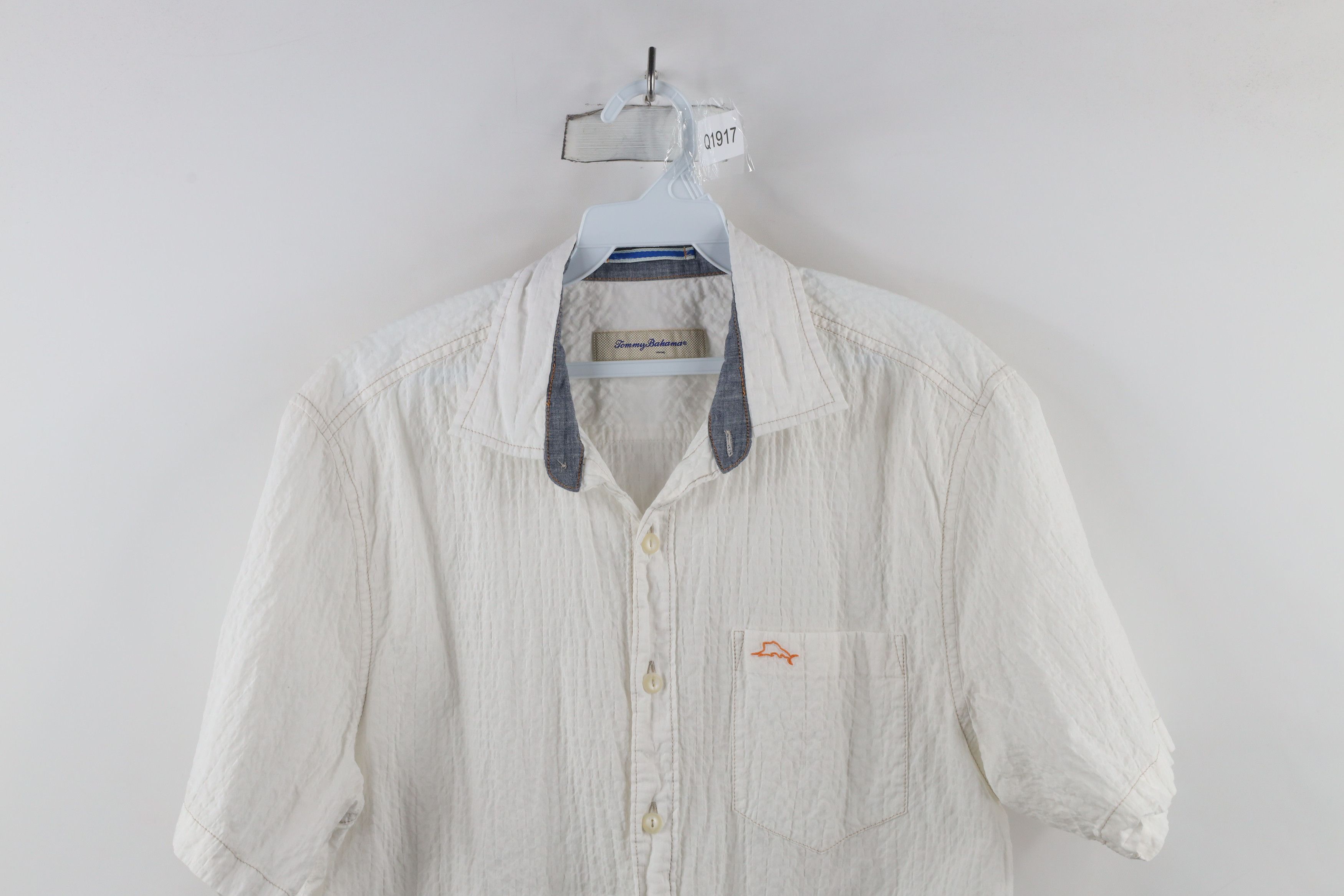 Tommy Bahama × Vintage Tommy Bahama Seersucker Short Sleeve Collared Button Shirt Size US M / EU 48-50 / 2 - 2 Thumbnail