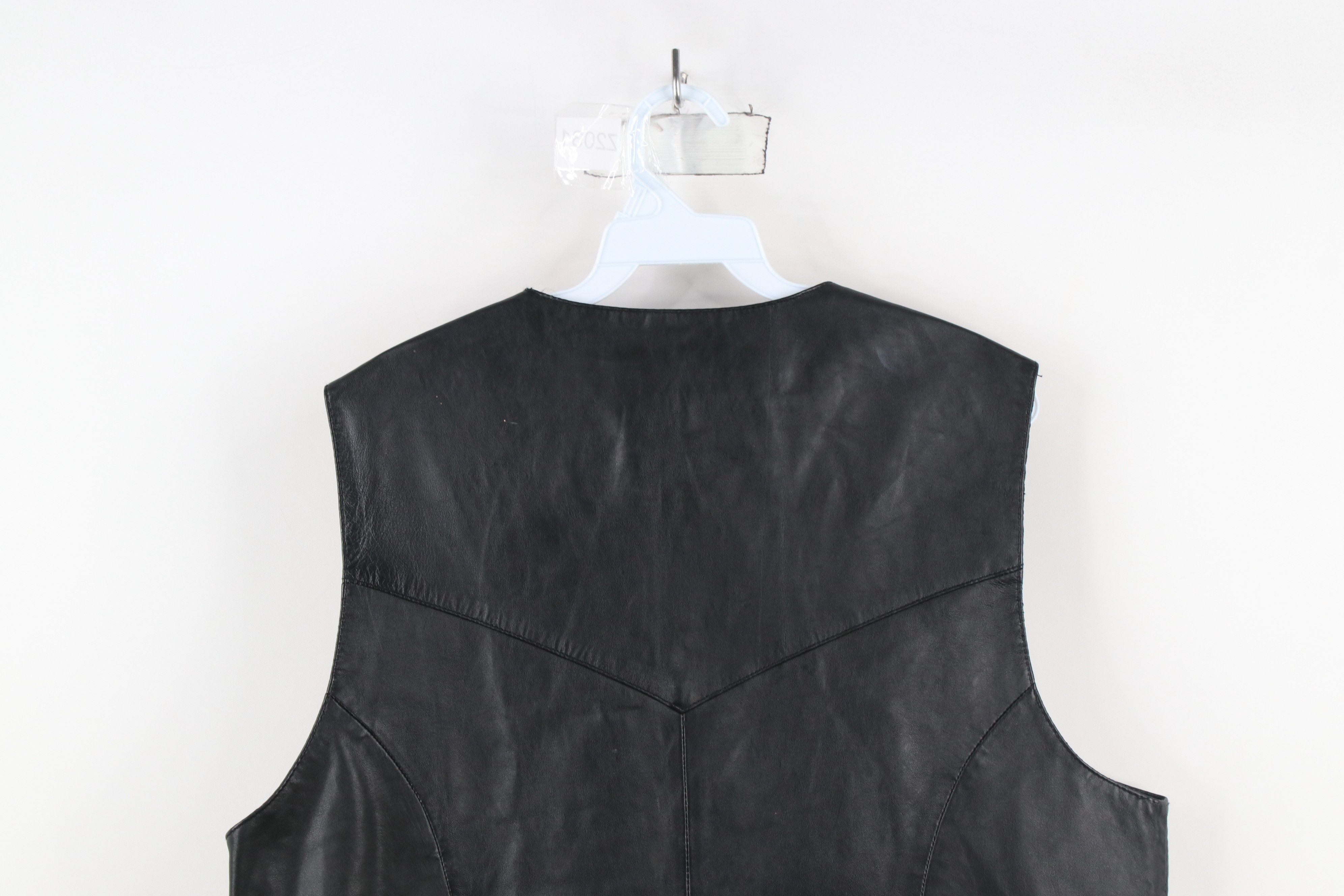 Vintage Vintage 90s Scully Leather Western Button Vest Jacket Black Size US L / EU 52-54 / 3 - 14 Thumbnail