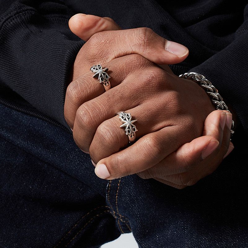 Jewelry Retro Six Point Star Adjustable Ring Size ONE SIZE - 3 Thumbnail