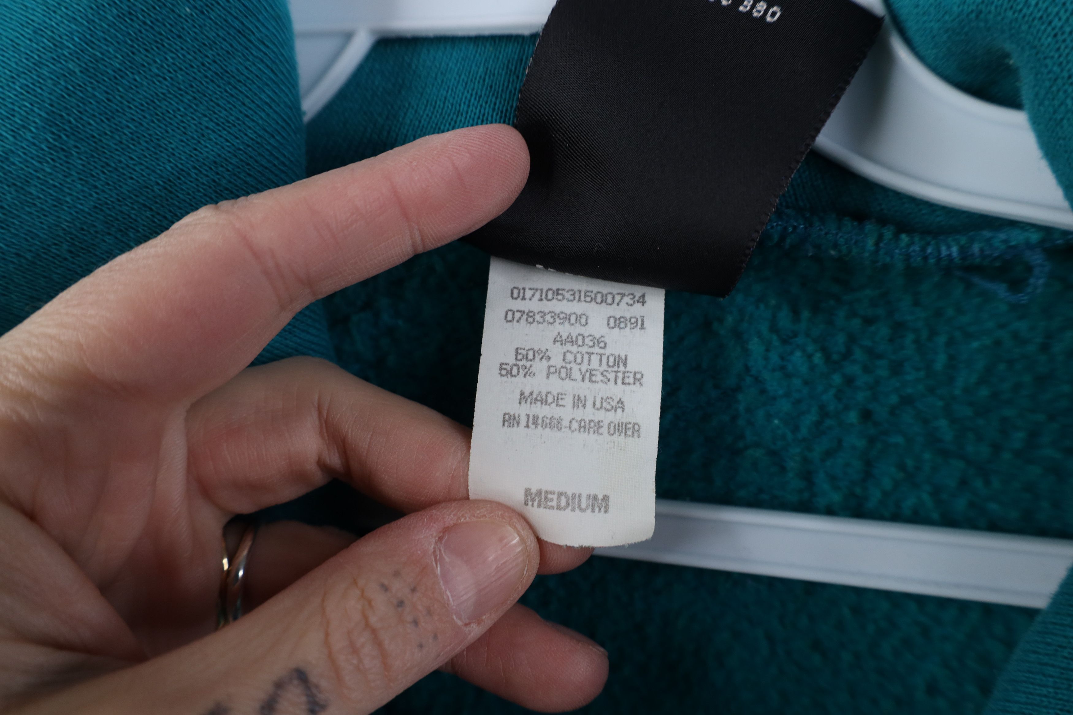 Vintage Vintage 90s USA Olympics Blank Full Zip Hoodie Teal USA Size US M / EU 48-50 / 2 - 12 Thumbnail