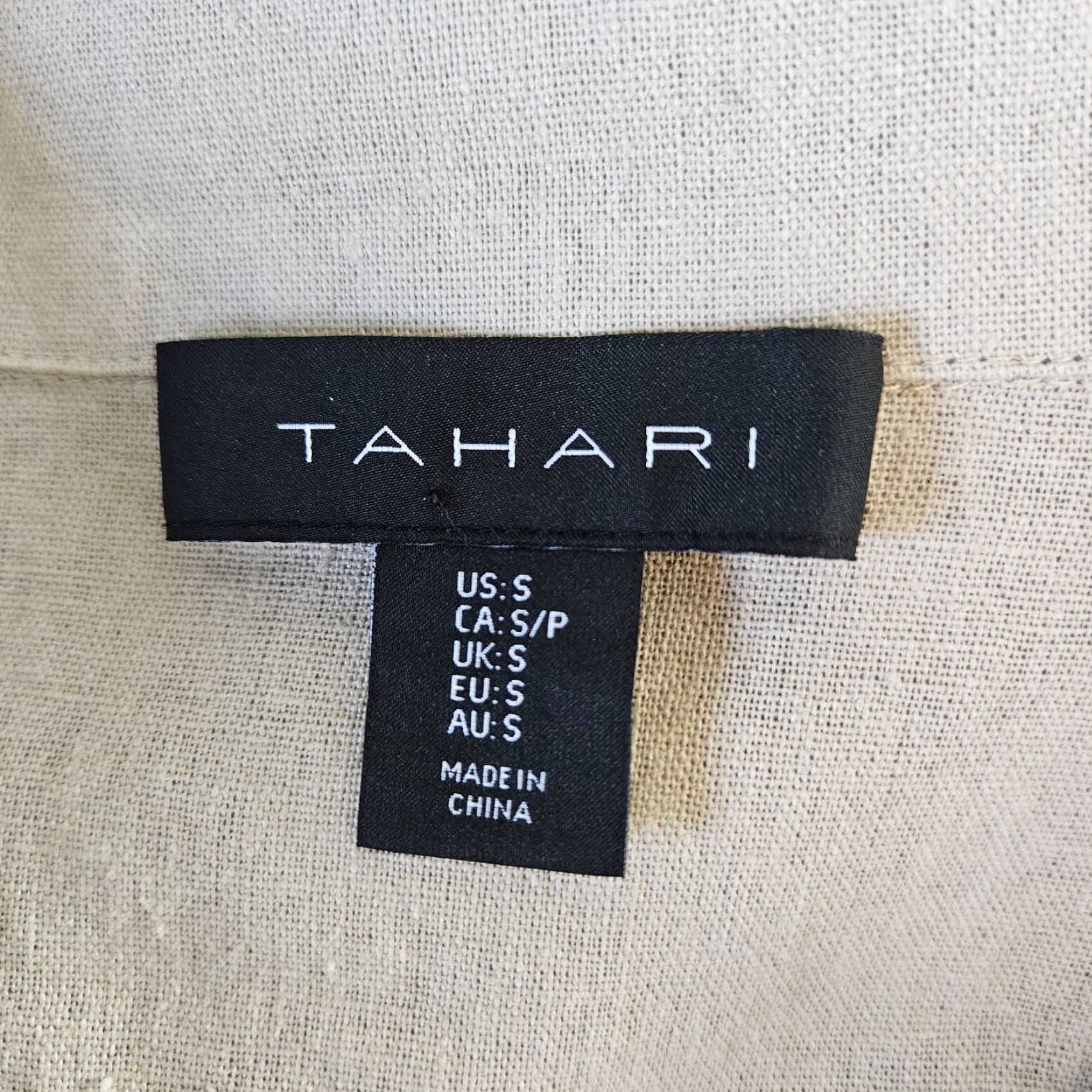 Vintage Tahari Shirt Dress Womens Sz S Tan Linen Blend Button Front Belted Midi Size S / US 4 / IT 40 - 6 Thumbnail