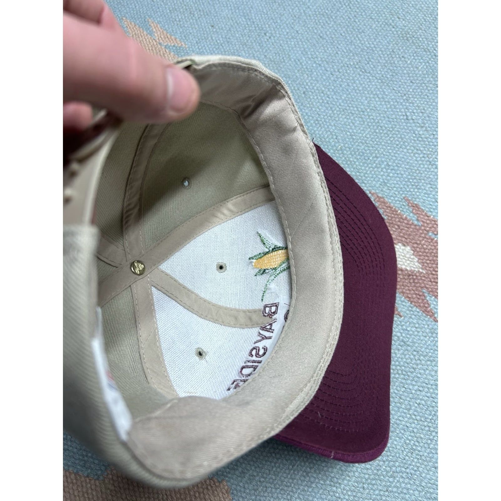 Vintage VINTAGE Bayside SnapBack Hat Beige Adjustable Men Cap Michigan Embroidered Seeds Farm Keywords Size ONE SIZE - 6 Thumbnail