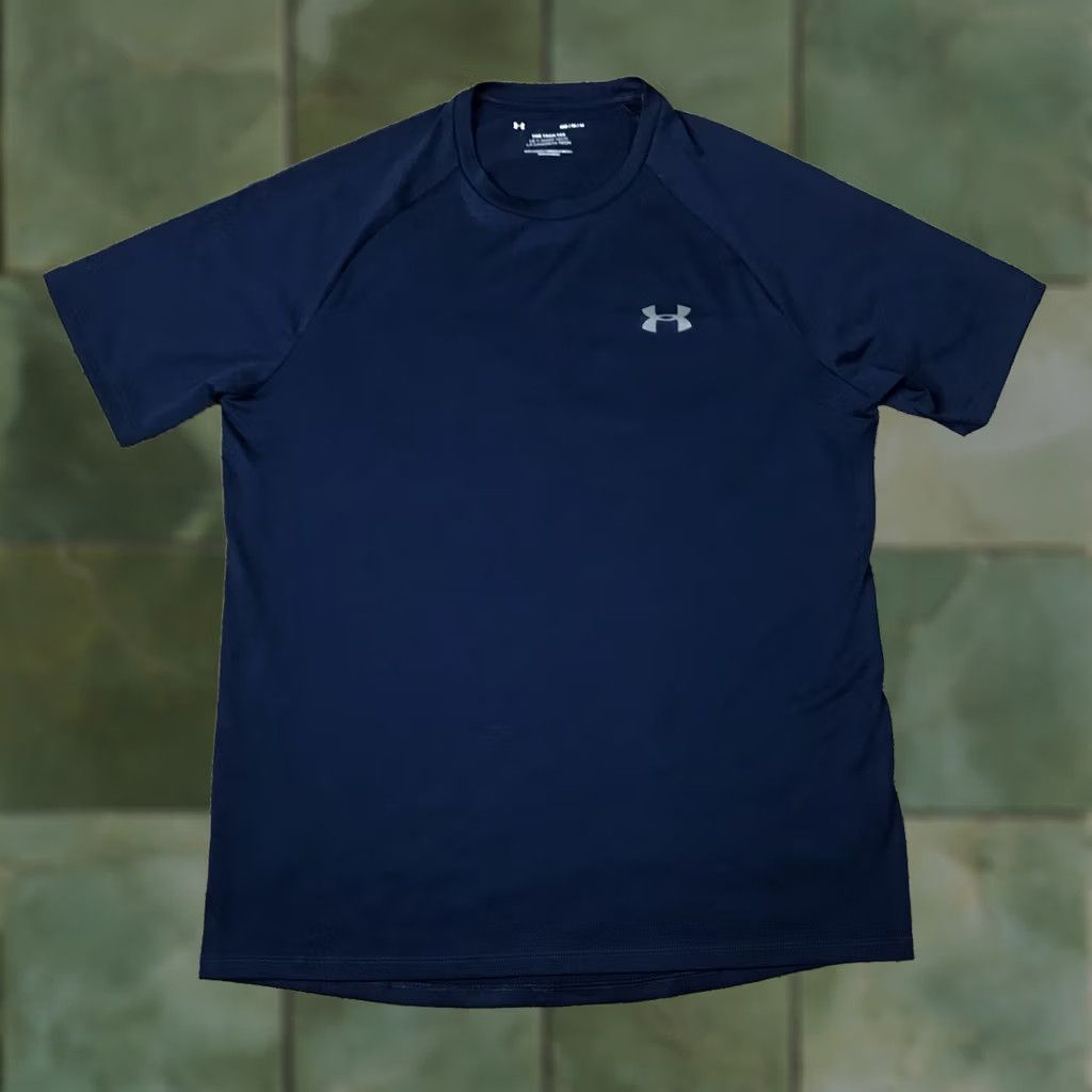 Under Armour Under Armour The Tech Tee Activewear T-Shirt Mens Medium Breathable Lightweight Stretch Blue Logo Short Sleeve Crew Neck Tee Size US M / EU 48-50 / 2 - 1 Thumbnail
