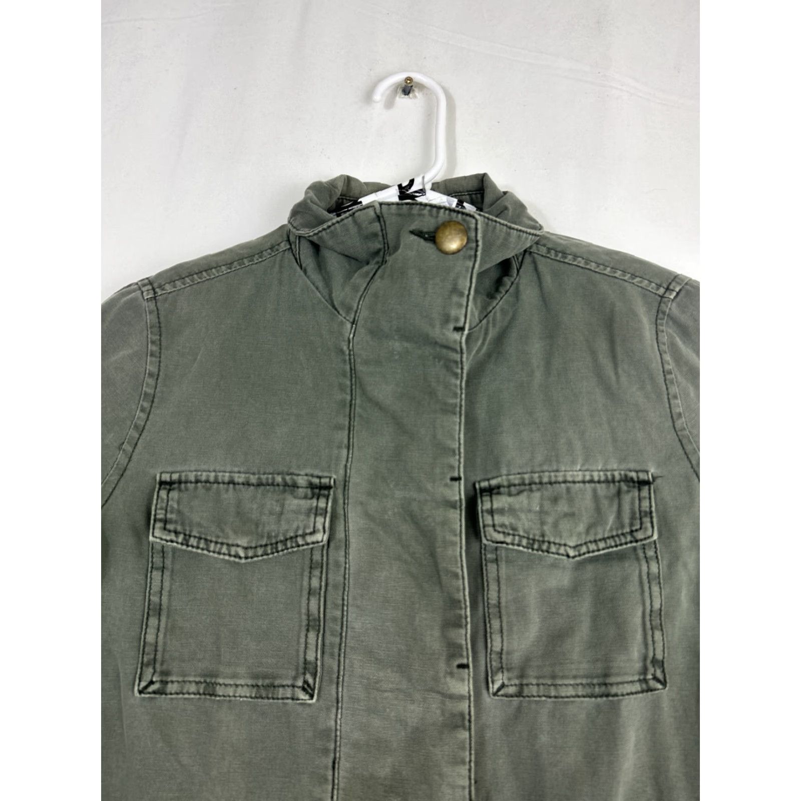 Vintage Ecote Women Field Jacket Military Green Itili Long Sleeve Cotton Button Down S Jacket Womens Army Style Pockets Size S / US 4 / IT 40 - 4 Thumbnail