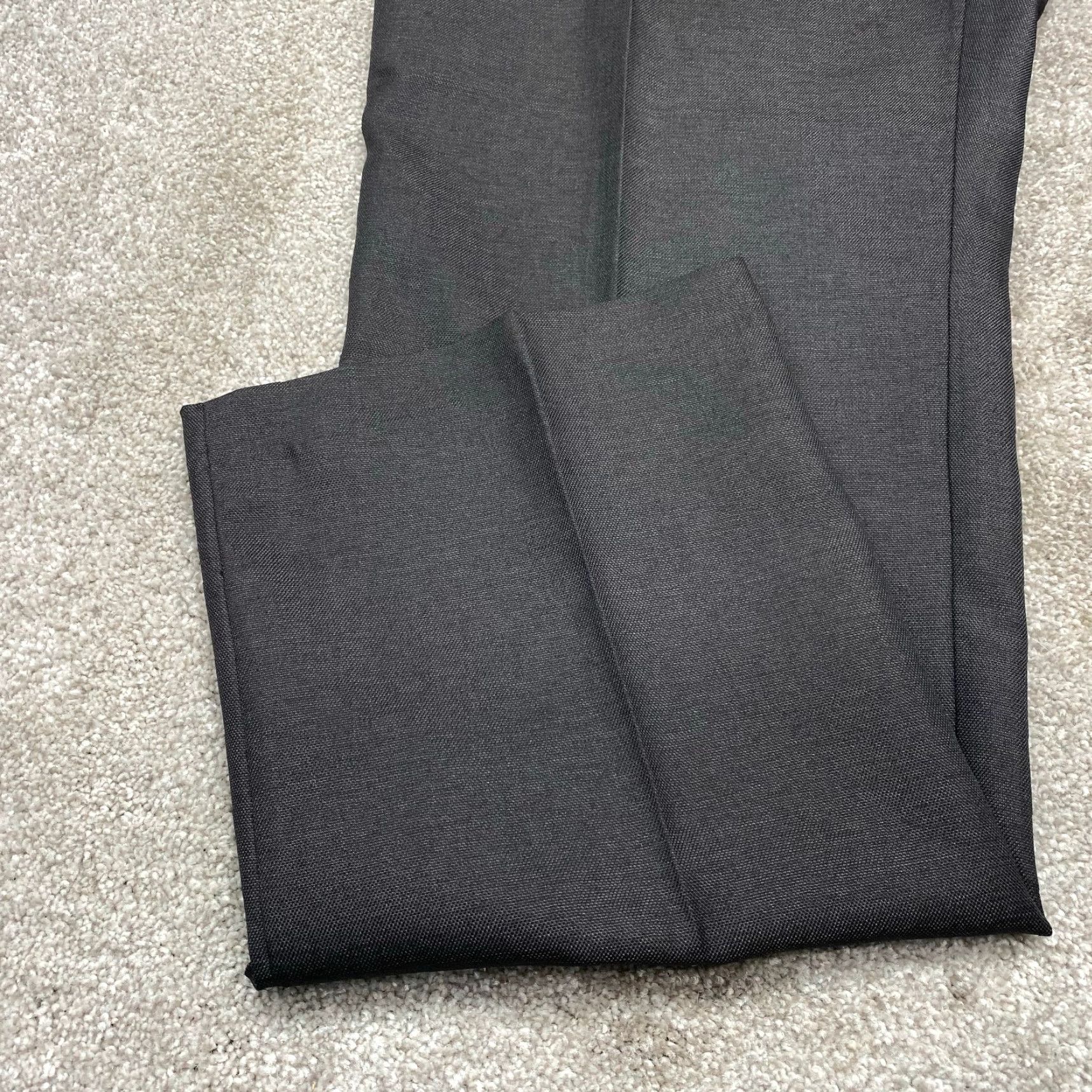 Perry Ellis Perry Ellis Dress Pants Men 38x32 Dark Gray Slim Fit Flat Front 7194 Dress Pants Mens Gray Solid 90s City Preppy Slimming Size US 38 / EU 54 - 2 Thumbnail