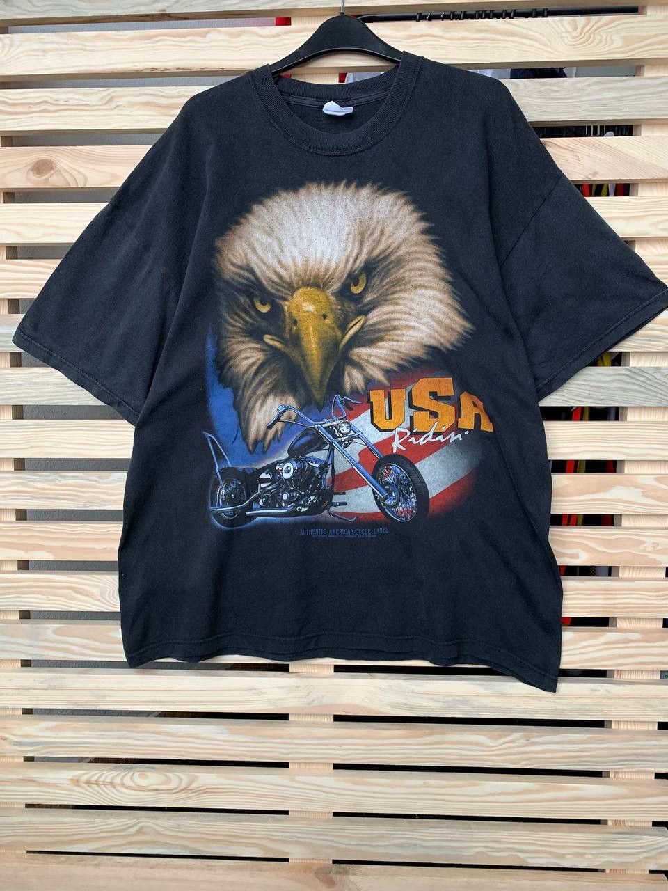 Harley Davidson USA Vintage Harley Davidson style Cycles Racing Over T Shirt Size US XL / EU 56 / 4 - 1 Thumbnail