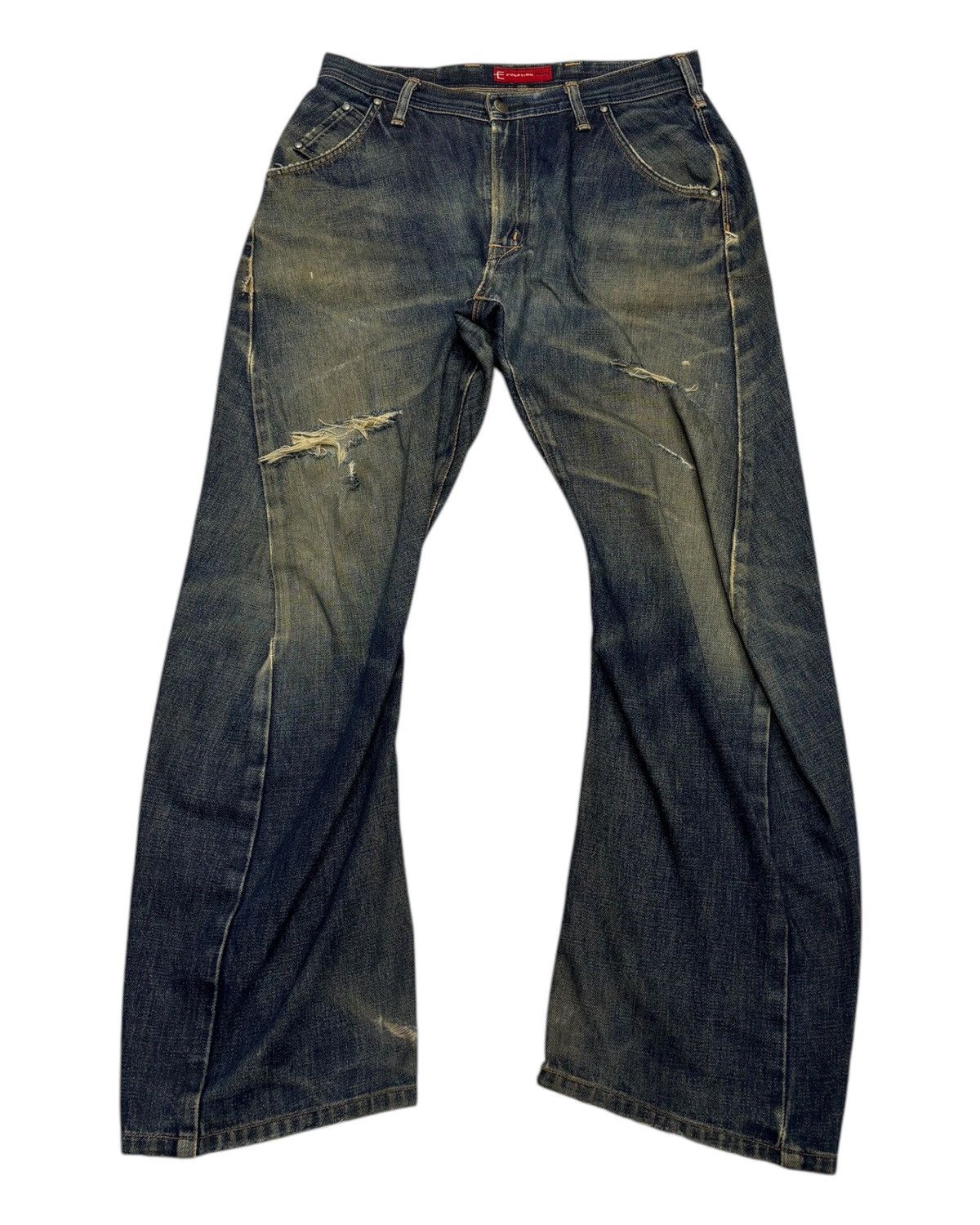 Edwin 🔥BAGGY EDWIN FUNCTION THRASHED DISTRESSED DENIM JEAN Size US 32 / EU 48 - 1 Thumbnail