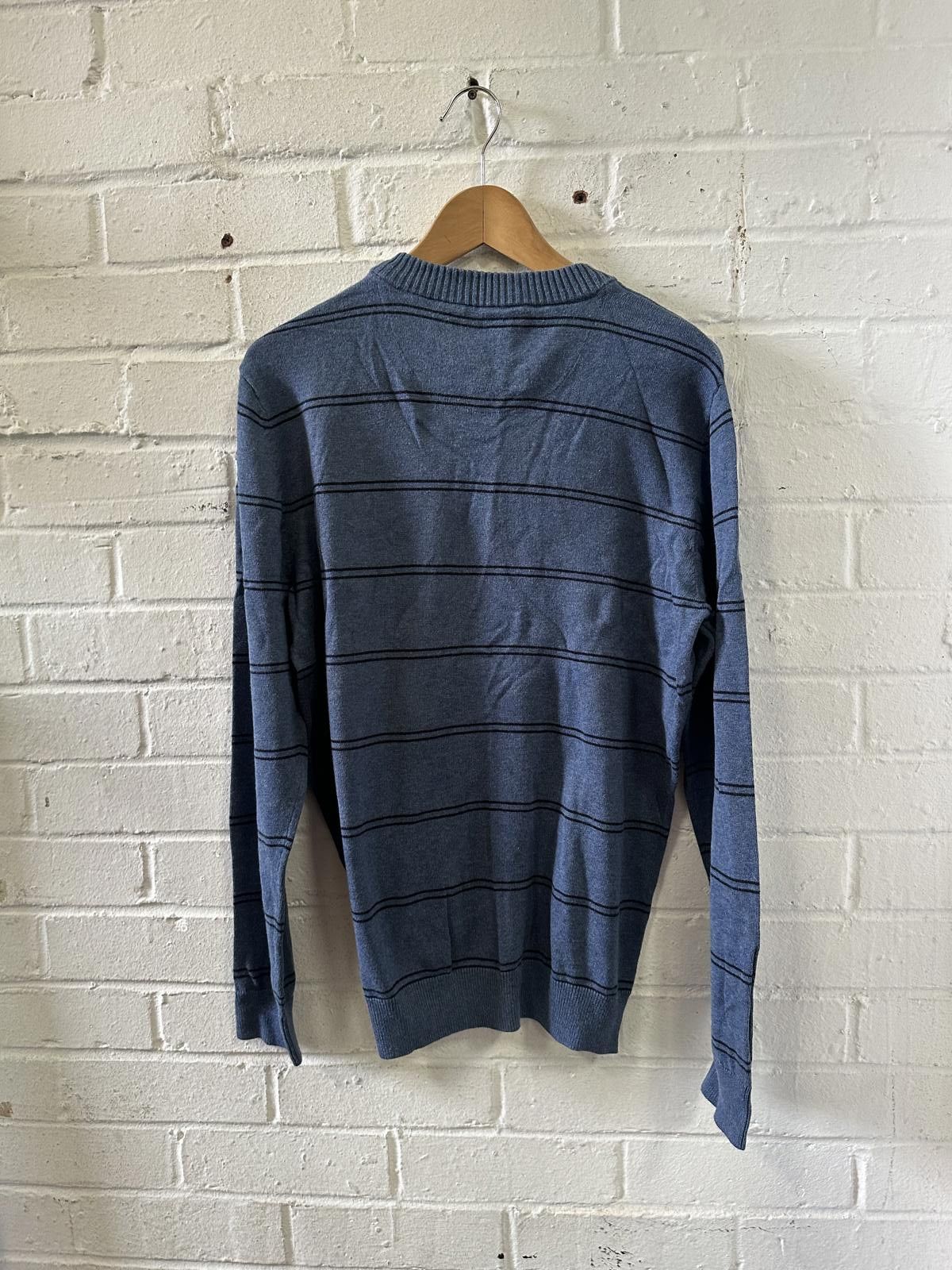Pacific Trail Men's Blue Striped Buttoned V-Neck Sweater Size US L / EU 52-54 / 3 - 4 Thumbnail