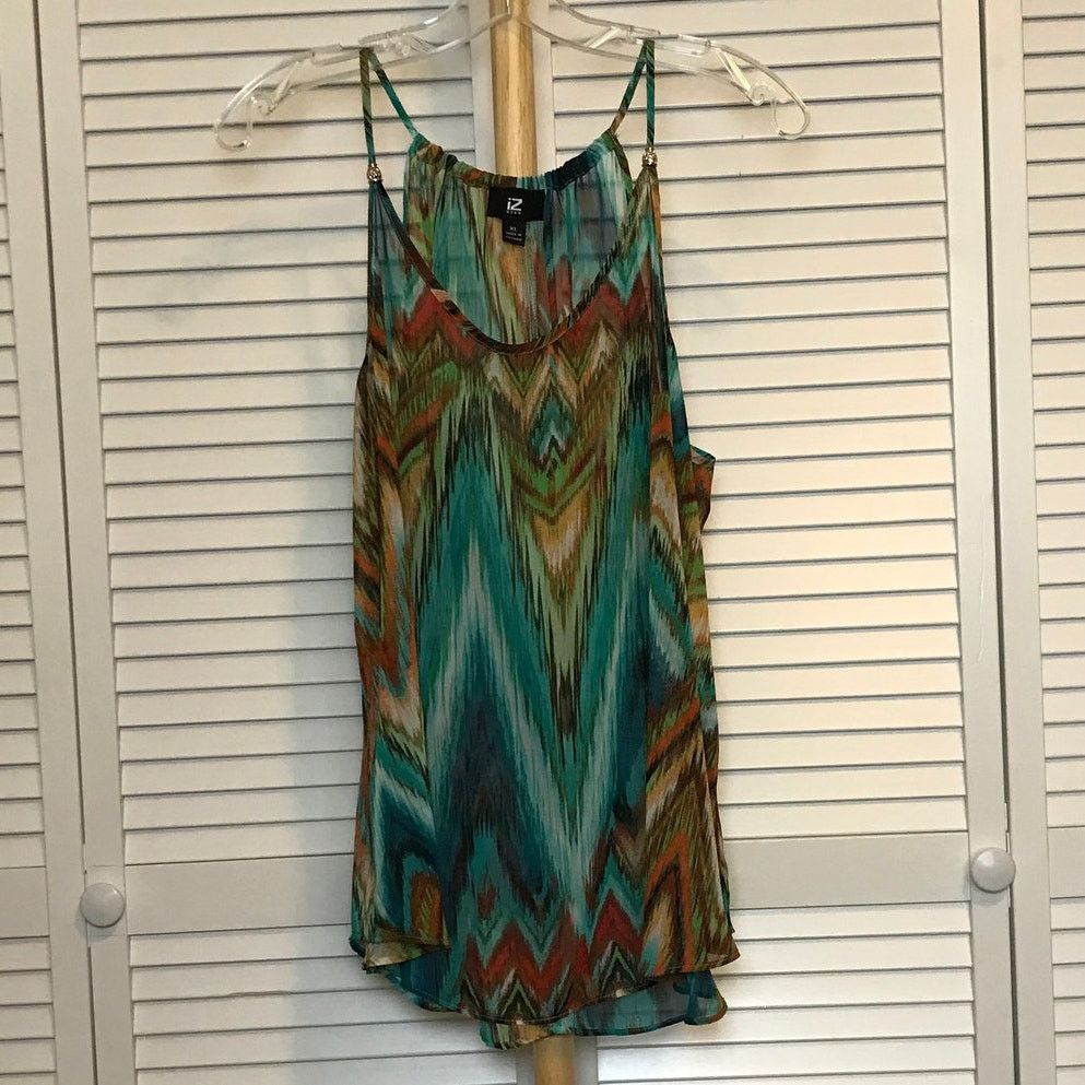 Other iZ Byer Geometric Sheer Scoop Neck Sleeveless Blouse XL Size XL / US 12-14 / IT 48-50 - 1 Thumbnail