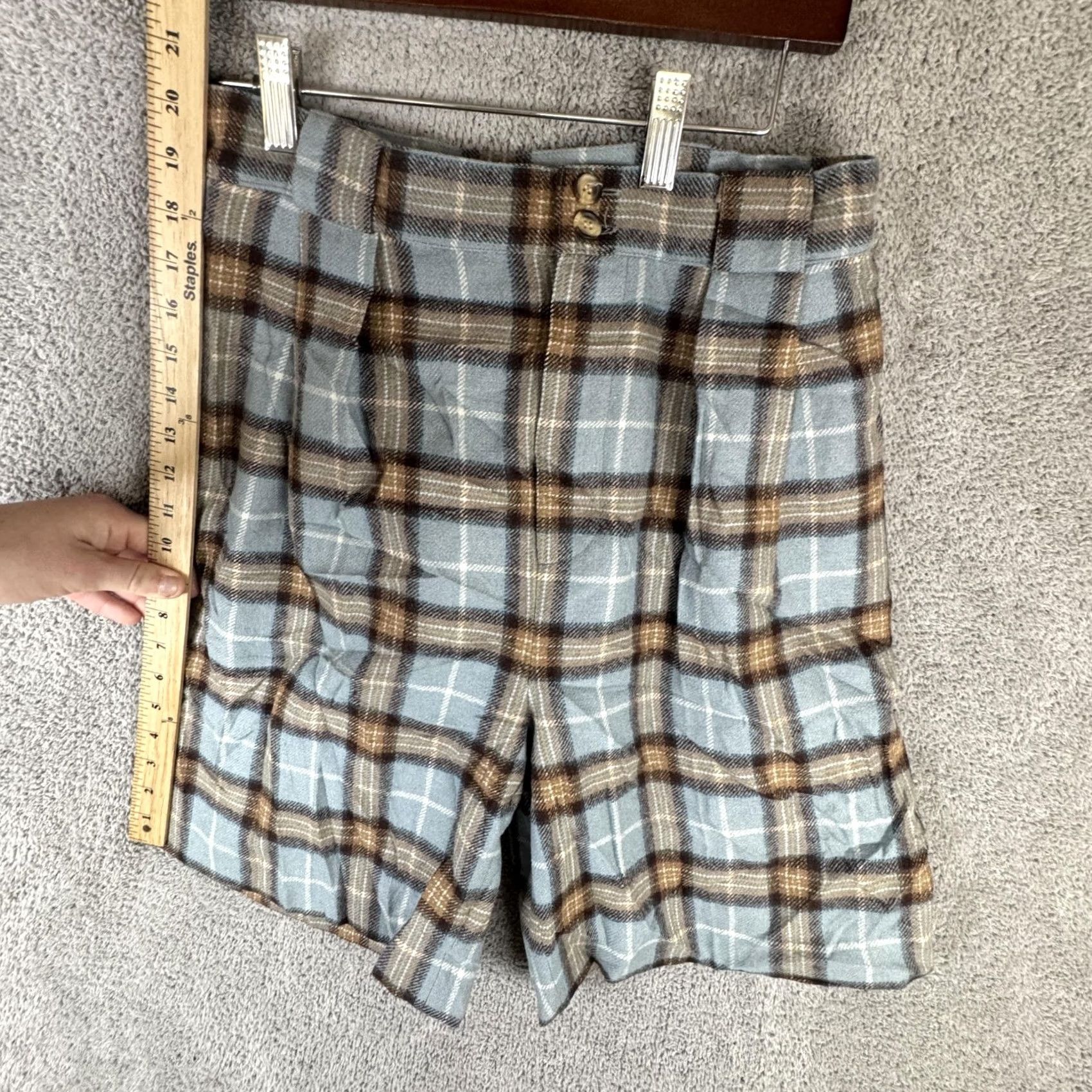 Vintage VINTAGE Cambridge Dry Goods Shorts Womens 10 Blue Plaid Wool Bermuda Pleated Size 32" / US 10 / IT 46 - 6 Thumbnail