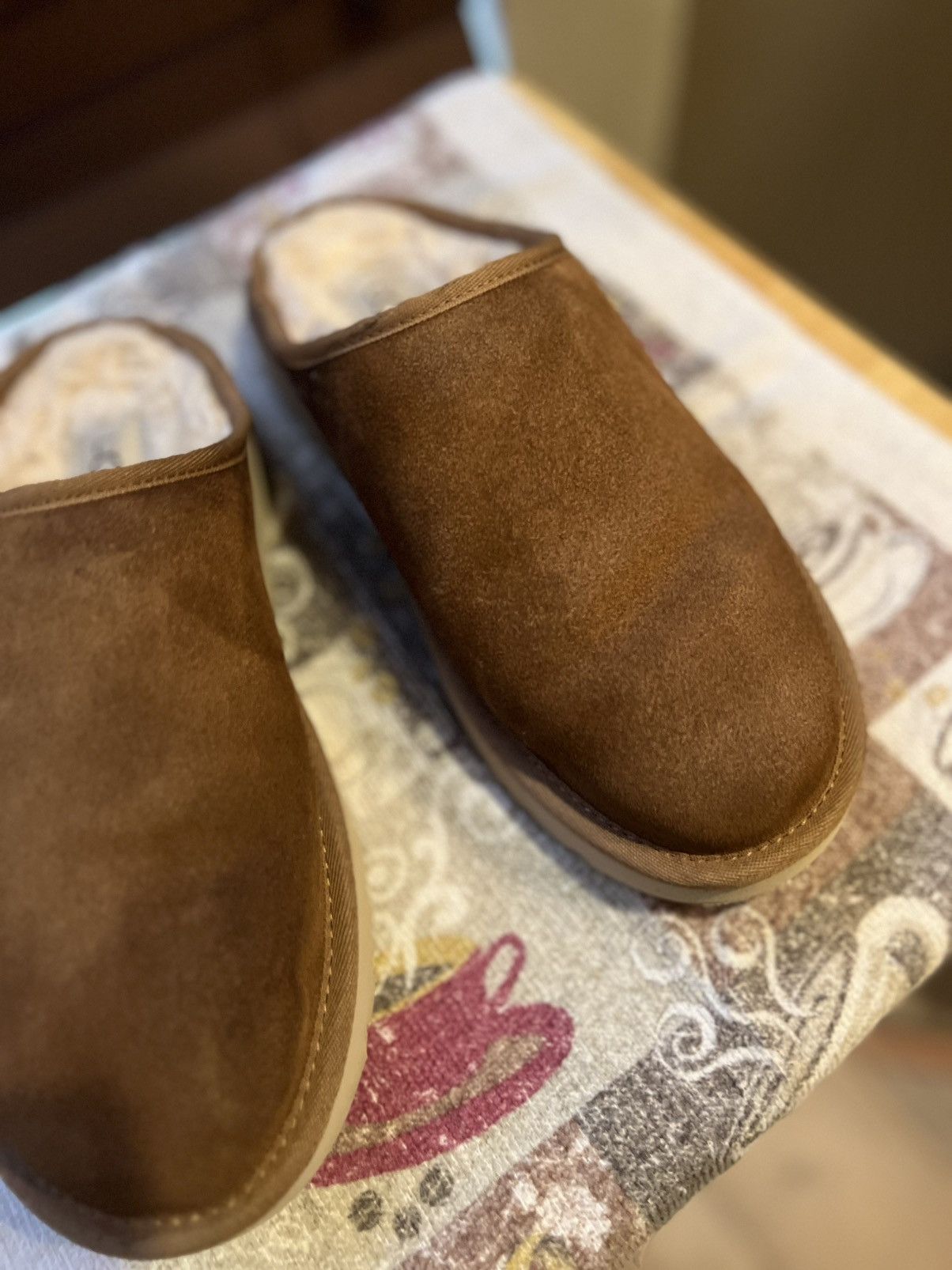 Ugg Authentic UGG Brown Suede slip on outdoor slippers. Size US 7 / EU 40 - 4 Thumbnail