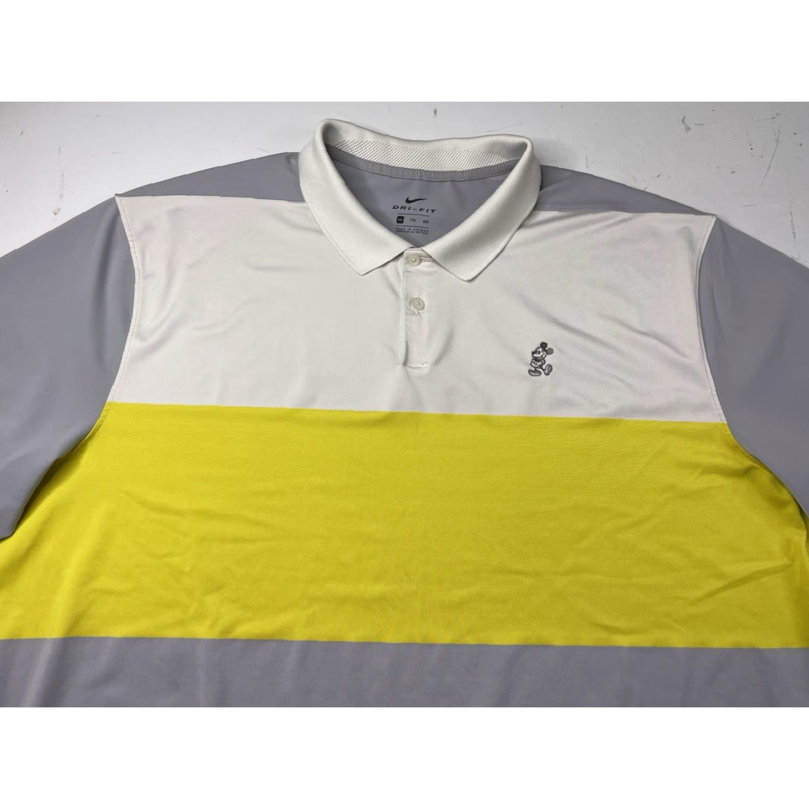 Nike Nike Mickey Mouse Color Block Striped Poly Golf Polo Shirt Mens XXL Size US XXL / EU 58 / 5 - 2 Thumbnail