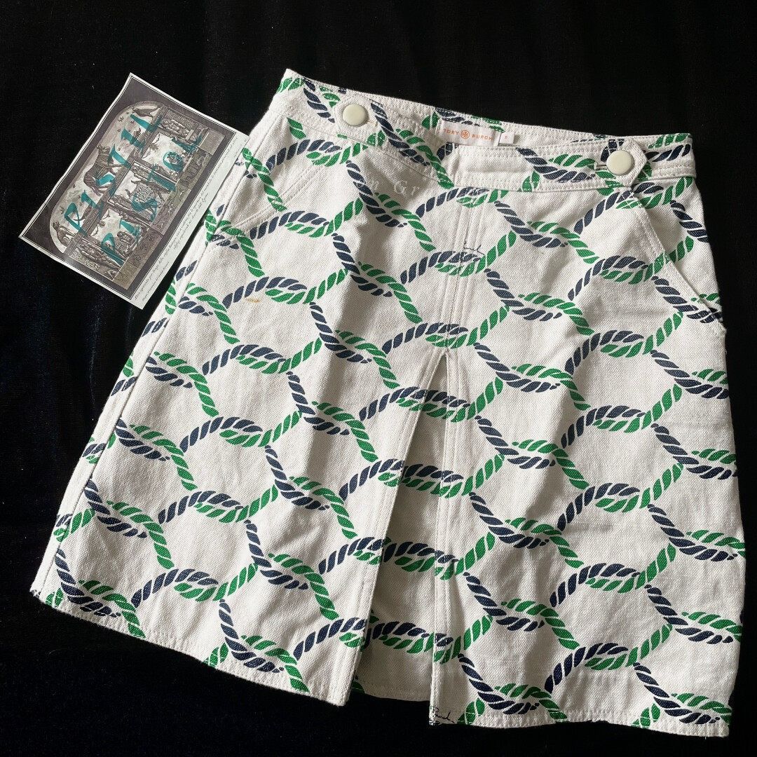 Tory Burch Tory Burch Vintage Rope Print Canvas Skirt Size 36" / US 14 / IT 50 - 1 Thumbnail