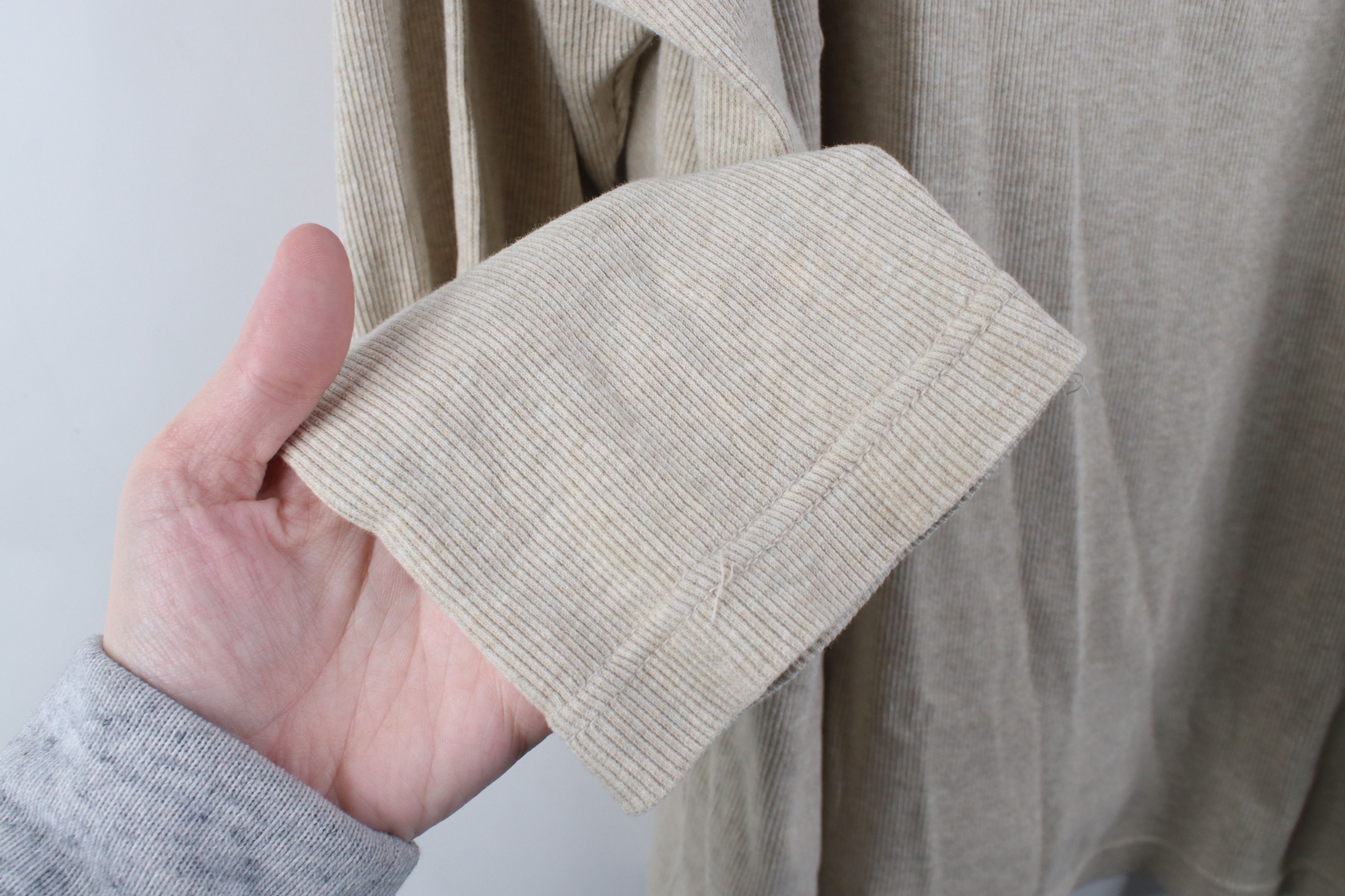 Lee Vintage 90s Y2K Lee Dungarees Knit Henley T-Shirt Beige Size US L / EU 52-54 / 3 - 9 Thumbnail