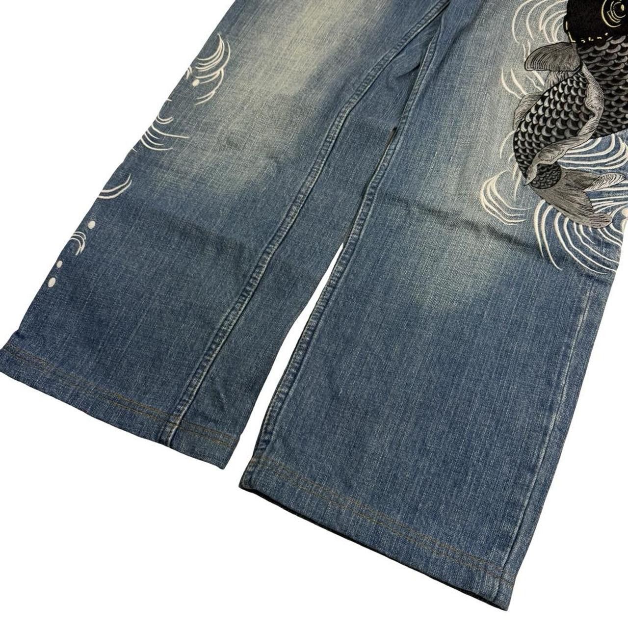 Karakuri Tamashii Karakuri Tamashii Embroidered Koi Japanese Jeans - Waist 30 Size US 30 / EU 46 - 5 Thumbnail