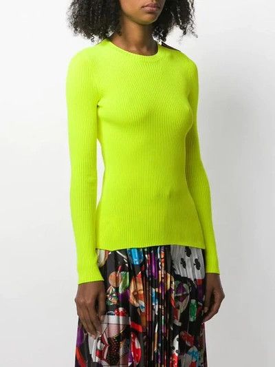 Balenciaga o1mle0424 Ribbed Knit Top in Yellow Size M / US 6-8 / IT 42-44 - 2 Thumbnail