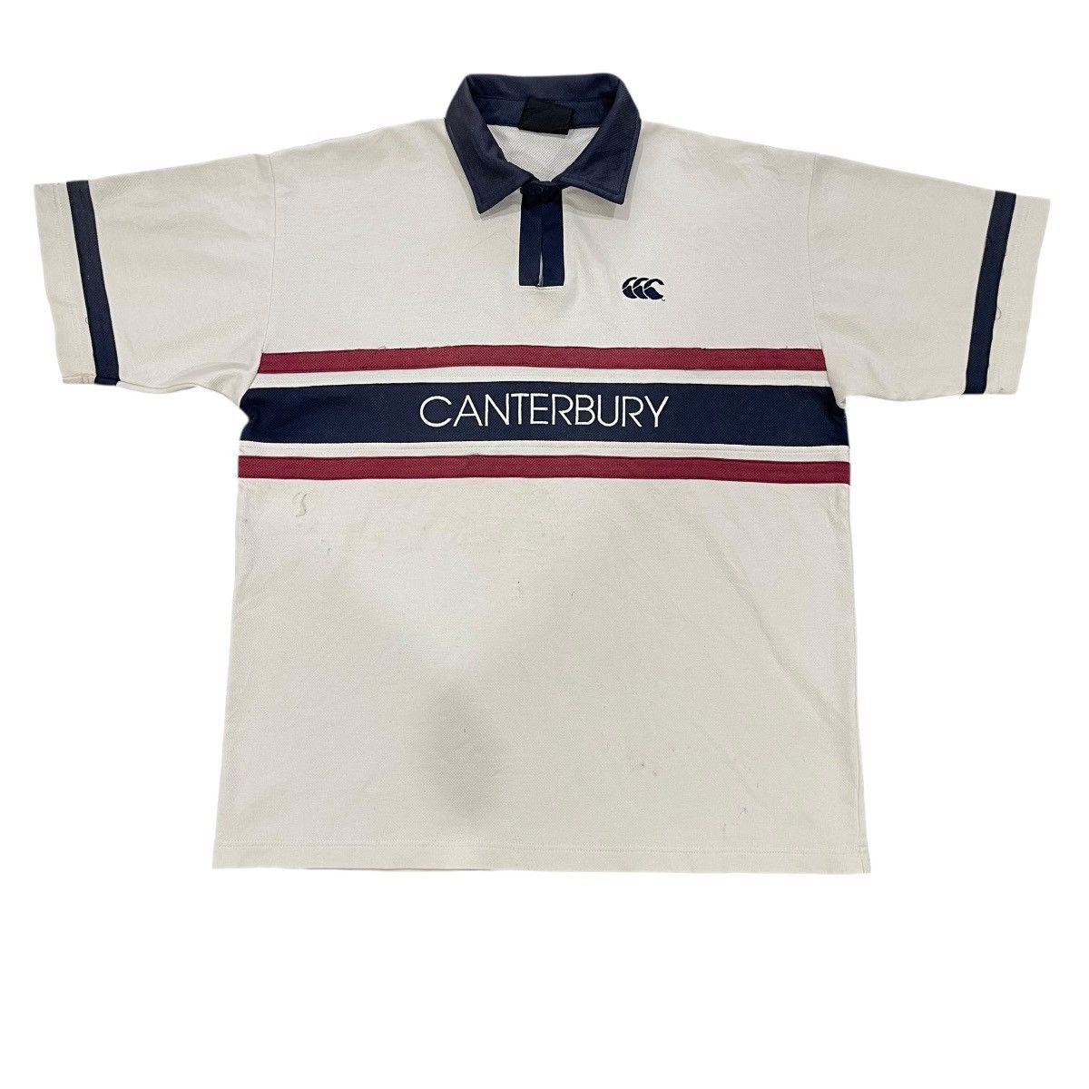 Canterbury of New Zealand Vintage 90s Canterbury Spell Out Short Sleeve Collar Shirt Size US L / EU 52-54 / 3 - 1 Thumbnail