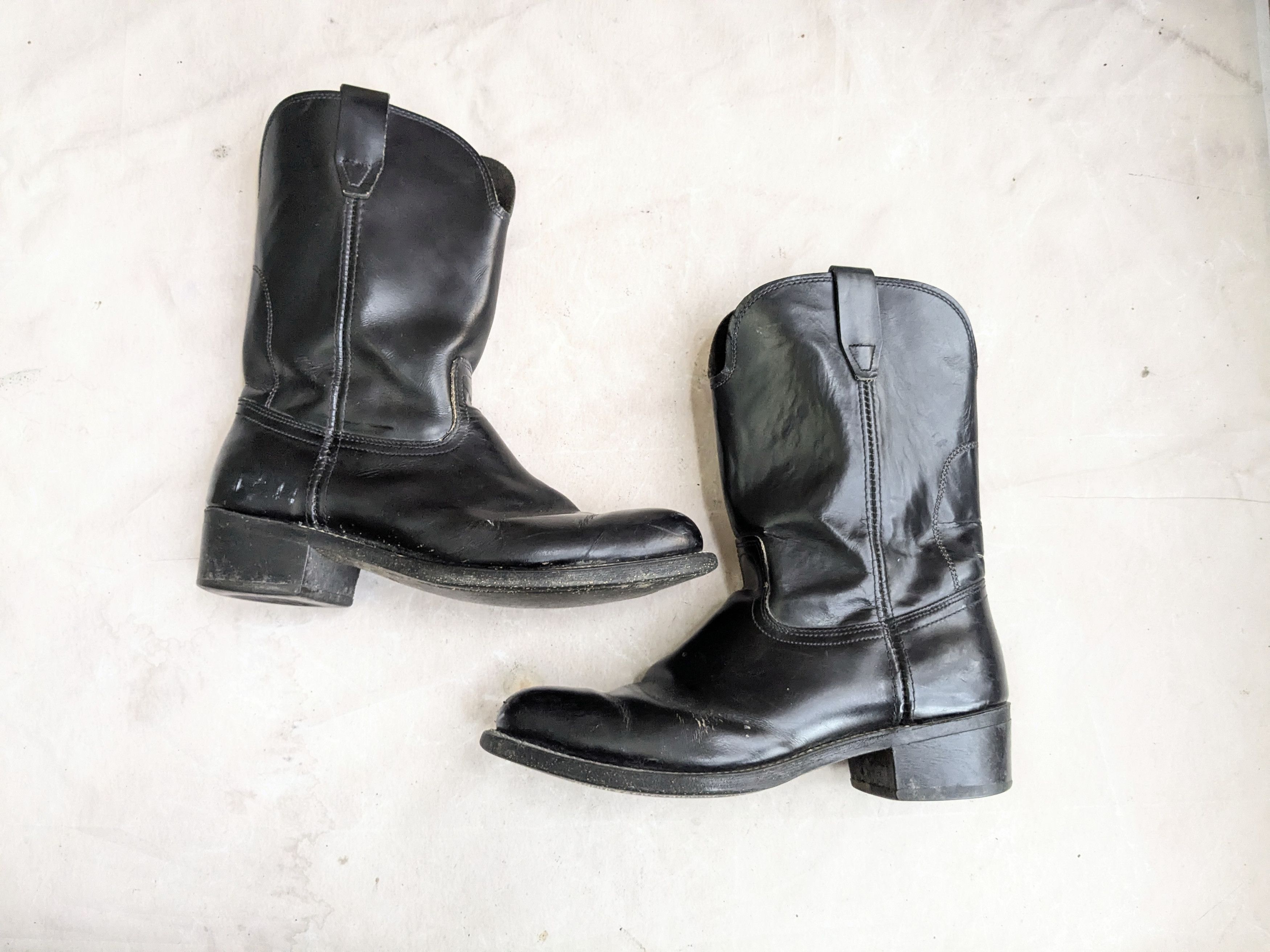 Genuine Leather Georgia Cowboy Boots Black Leather 10.5 EE Wide USA Size US 10.5 / EU 43-44 - 1 Thumbnail