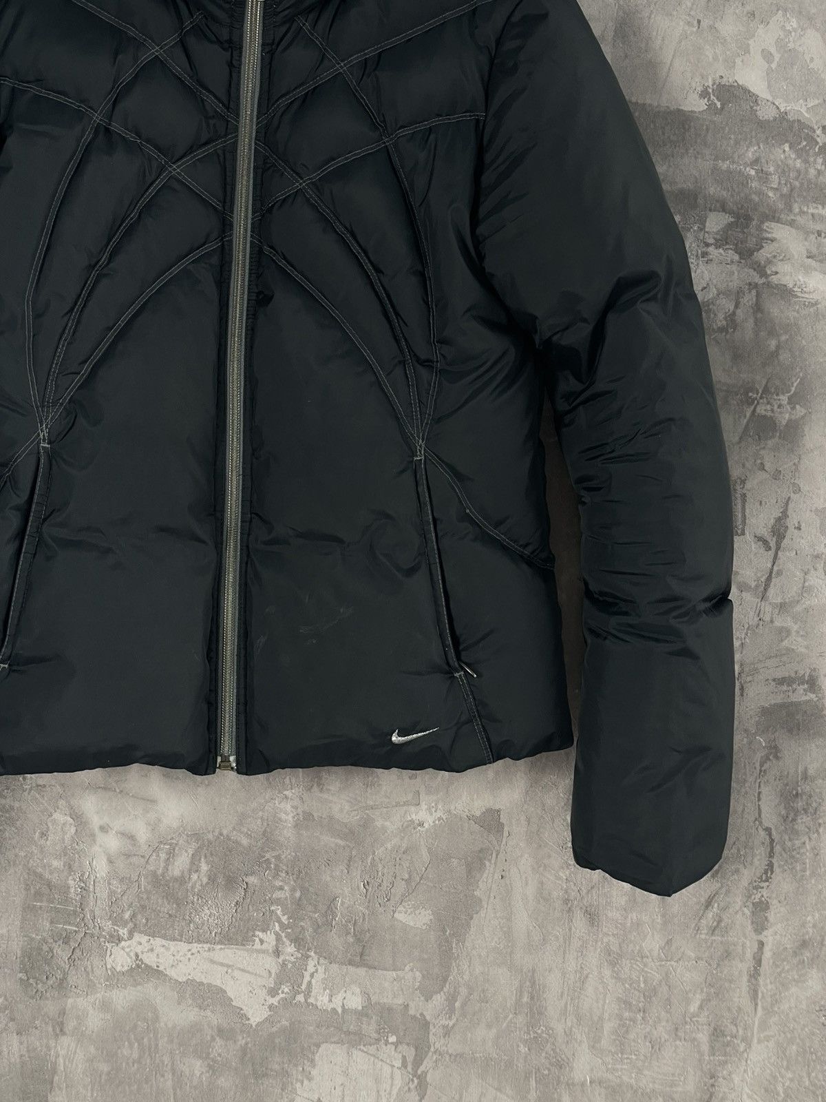 Japanese Brand × Nike × Vintage Nike Vintage 90s Small Logo Black Down Jacket Winter Puffer Size S / US 4 / IT 40 - 6 Thumbnail