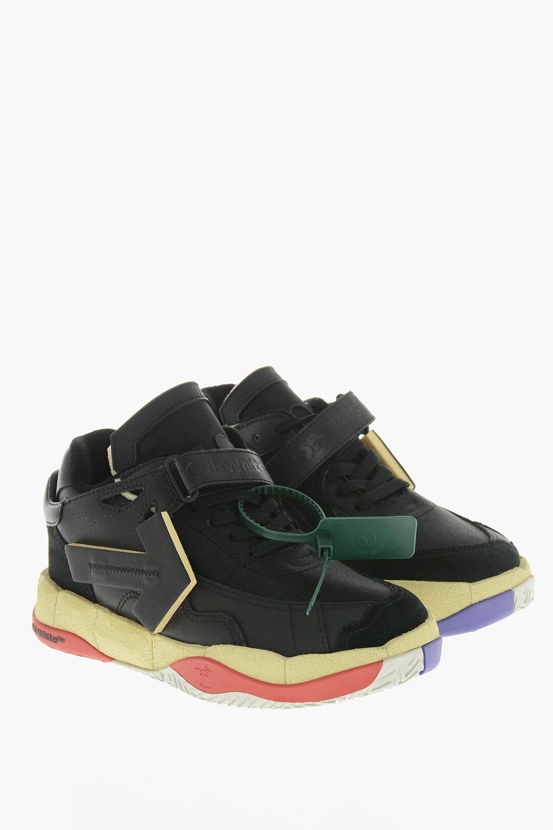 Off-White og1mm0426 Leather Low-Top Sneakers in Black Size US 8 / IT 38 - 3 Thumbnail