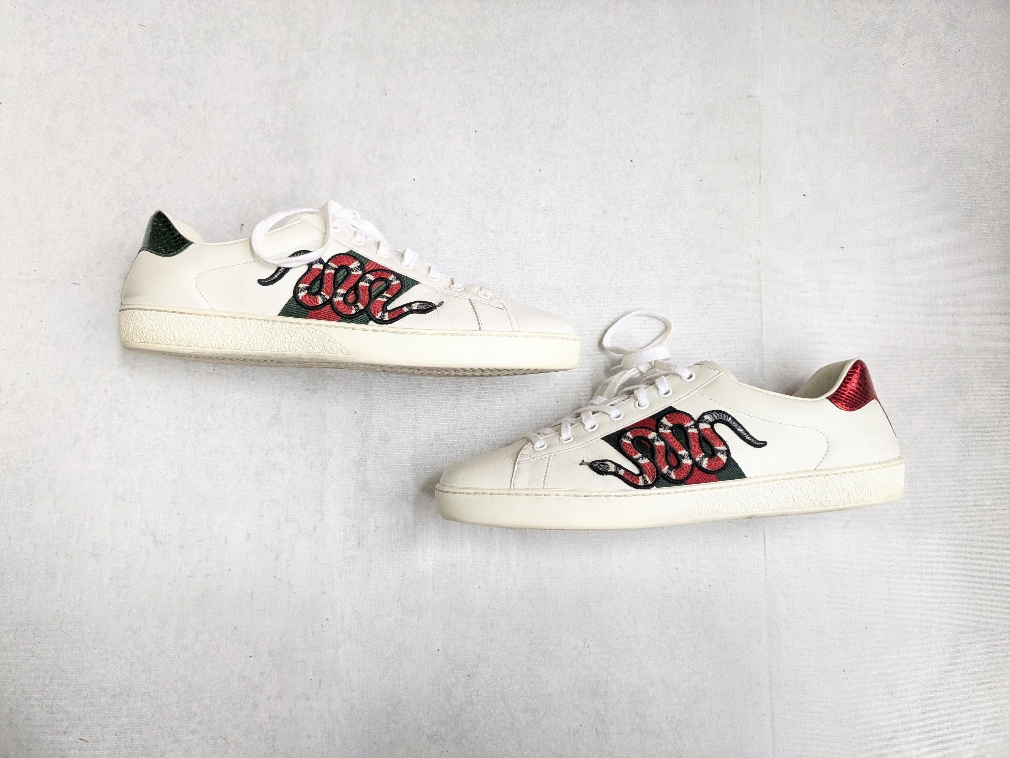 Gucci Gucci Ace Sneakers Snake 11.5 White Low Tops Leather Size US 11.5 / EU 44-45 - 1 Thumbnail