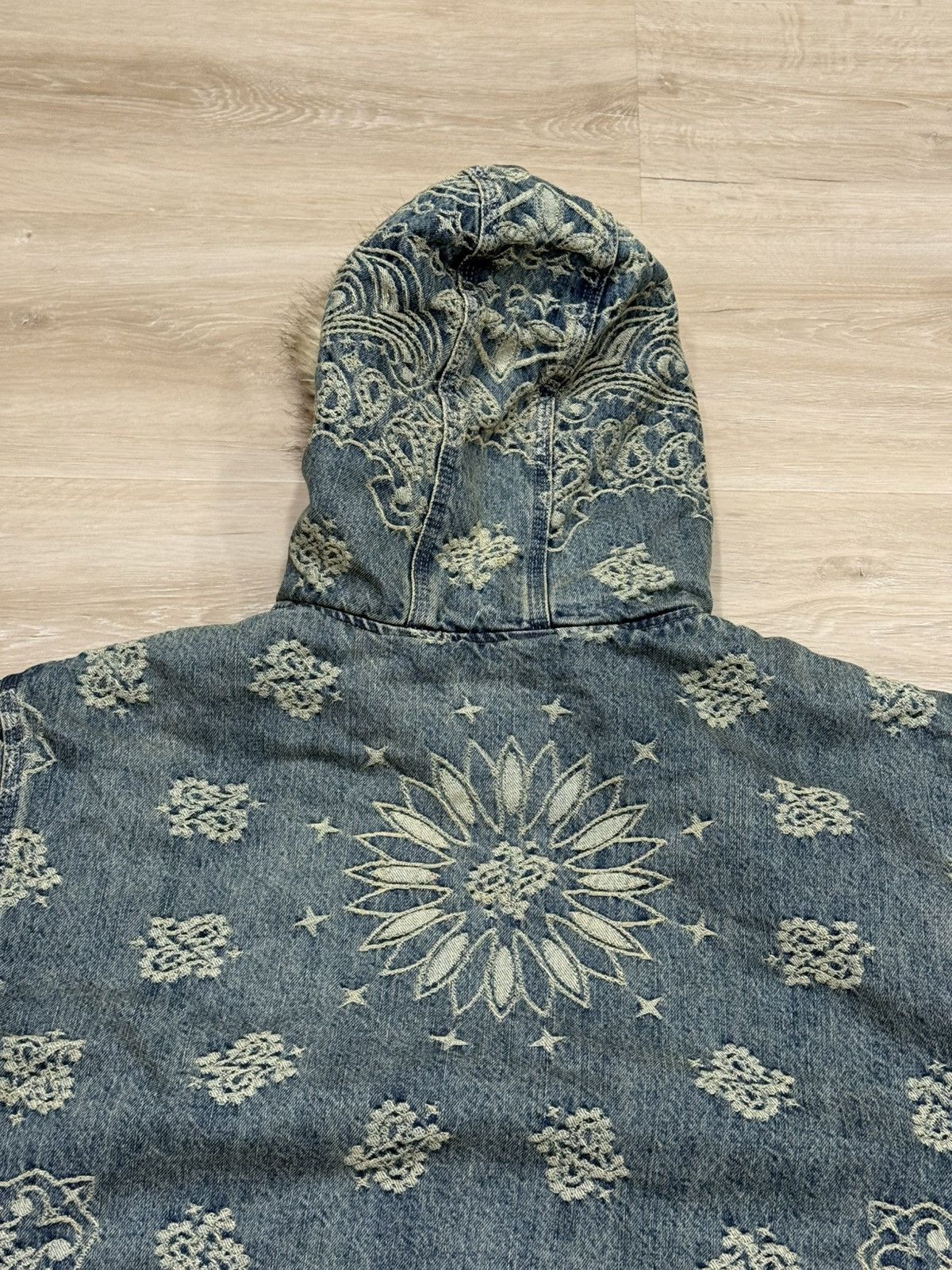 Supreme Supreme Bandana Jacquard Denim Hooded Work Jacket Size US XL / EU 56 / 4 - 10 Thumbnail