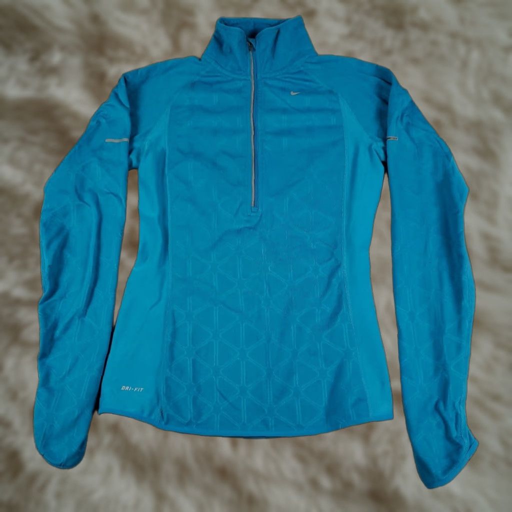 Nike Nike Women's Blue Fleece 1/4 Zip Pullover Sweater Size Small Active Running Size S / US 4 / IT 40 - 1 Thumbnail