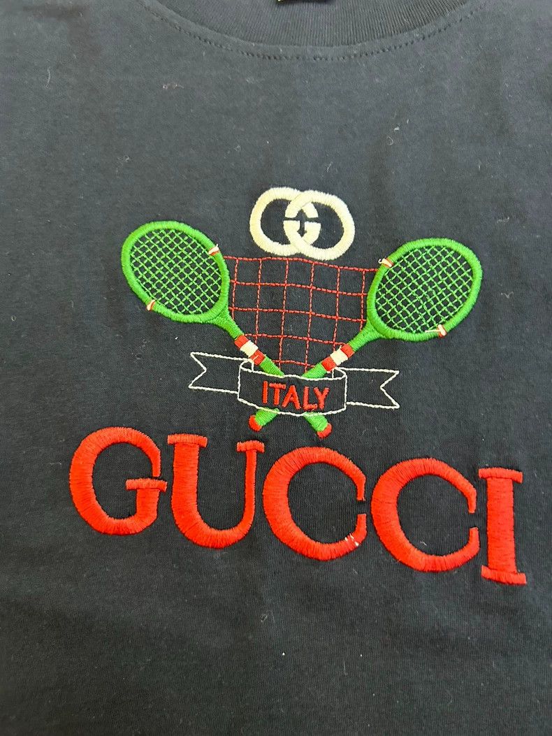 Gucci GucciBlack logo letter embroidery cotton round-neck short-s Size US S / EU 44-46 / 1 - 3 Thumbnail