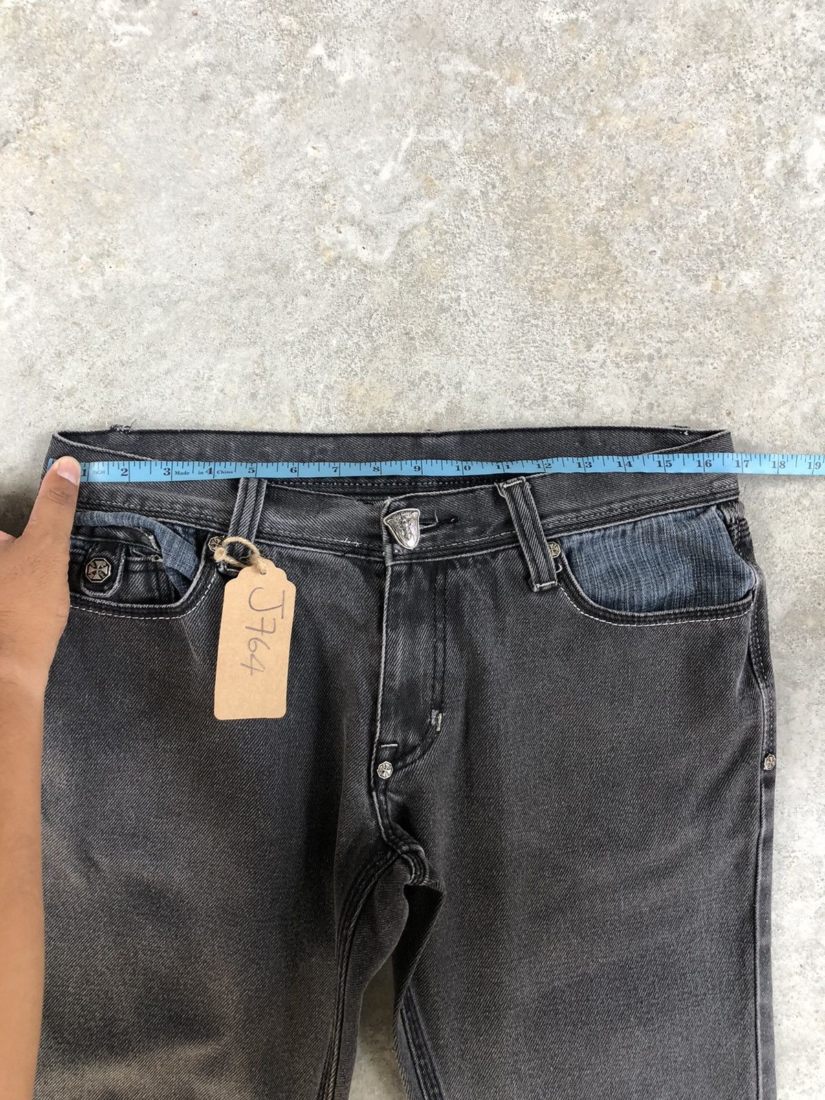 If Six Was Nine Japanese Blac Label Flared Jeans Embroidered logo Distressed Size US 33 - 24 Thumbnail